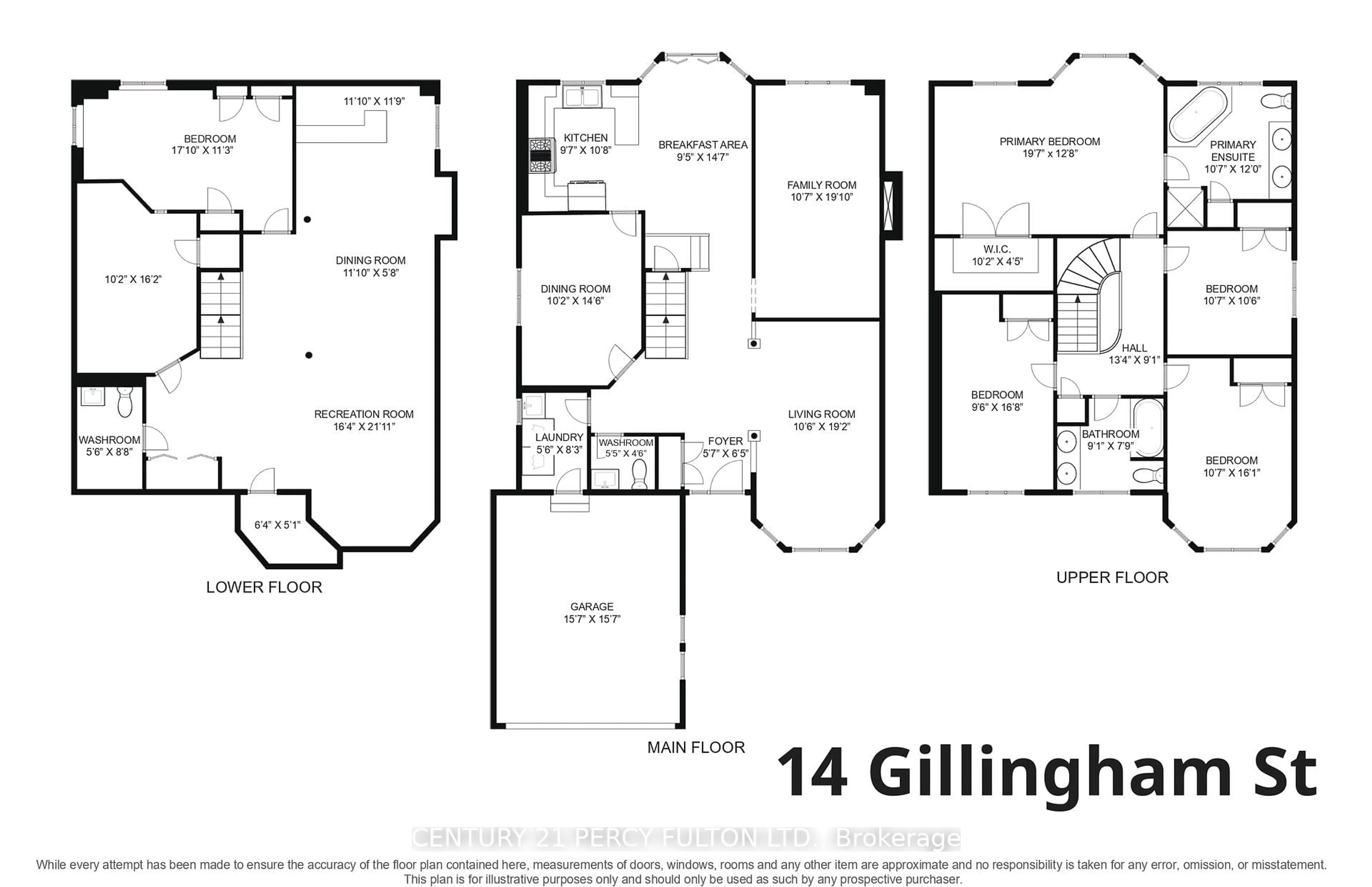 Floor plan for 14 Gillingham St, Toronto Ontario M1B 5X1
