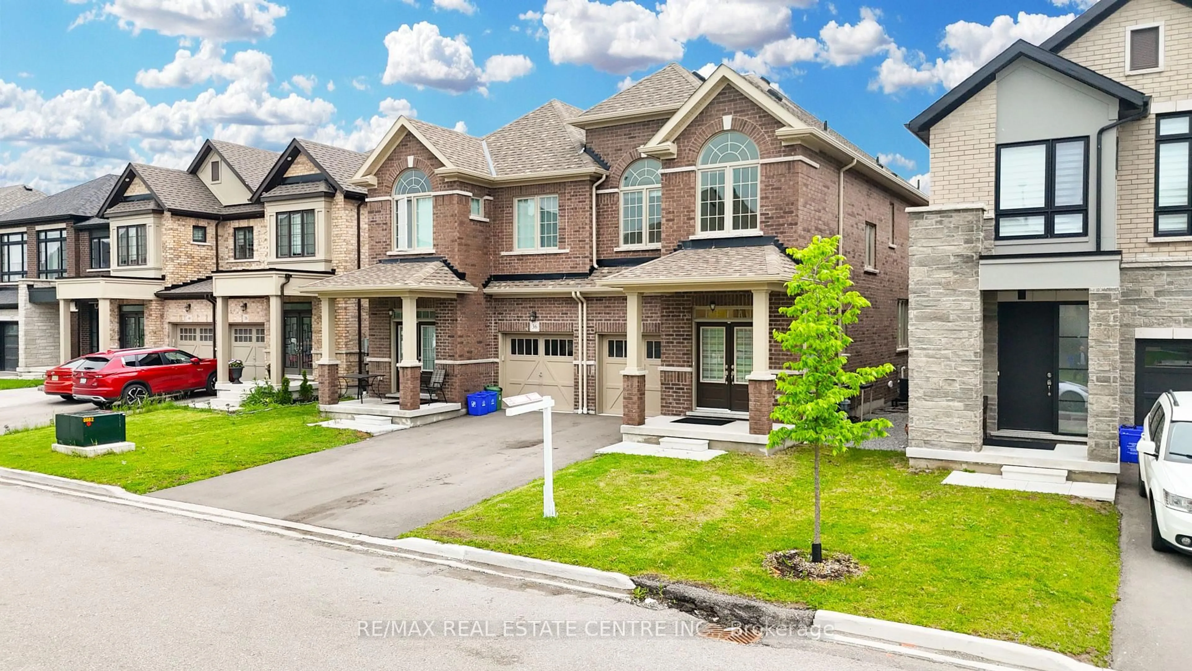 Home with brick exterior material, street for 34 Peter Hogg Crt, Ajax Ontario L1P 0N2