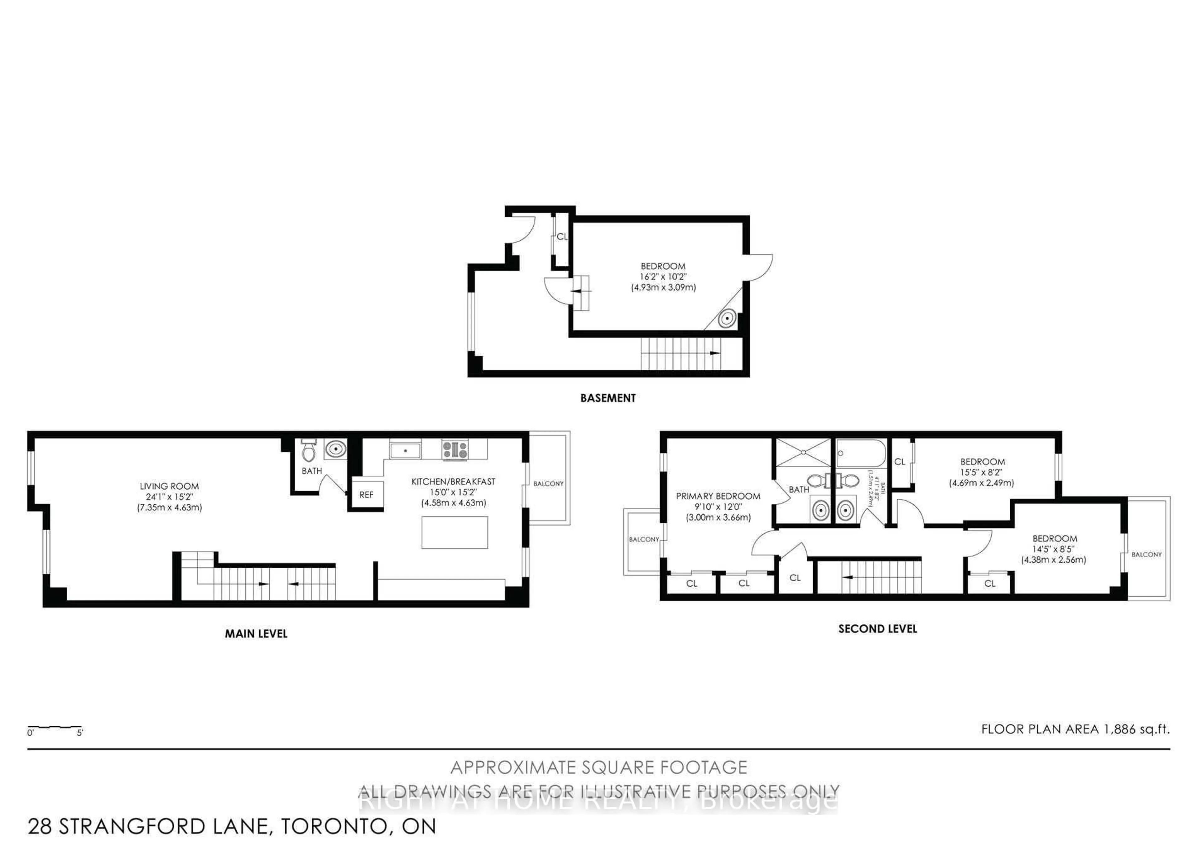 Floor plan for 28 Strangford Lane, Toronto Ontario M1L 0E4