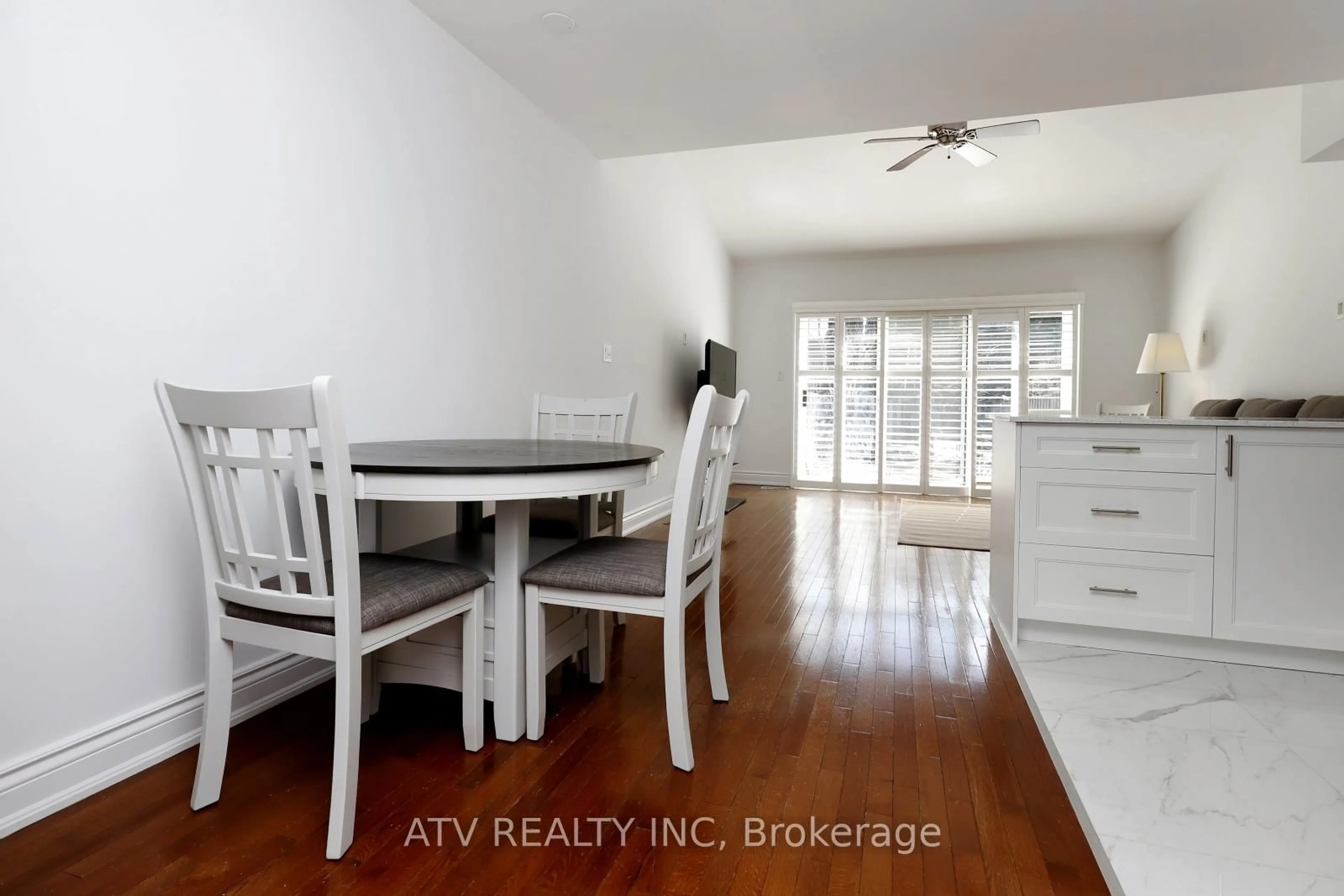 Dining room, wood/laminate floor for 2523 Gerrard St, Toronto Ontario M1N 1W9
