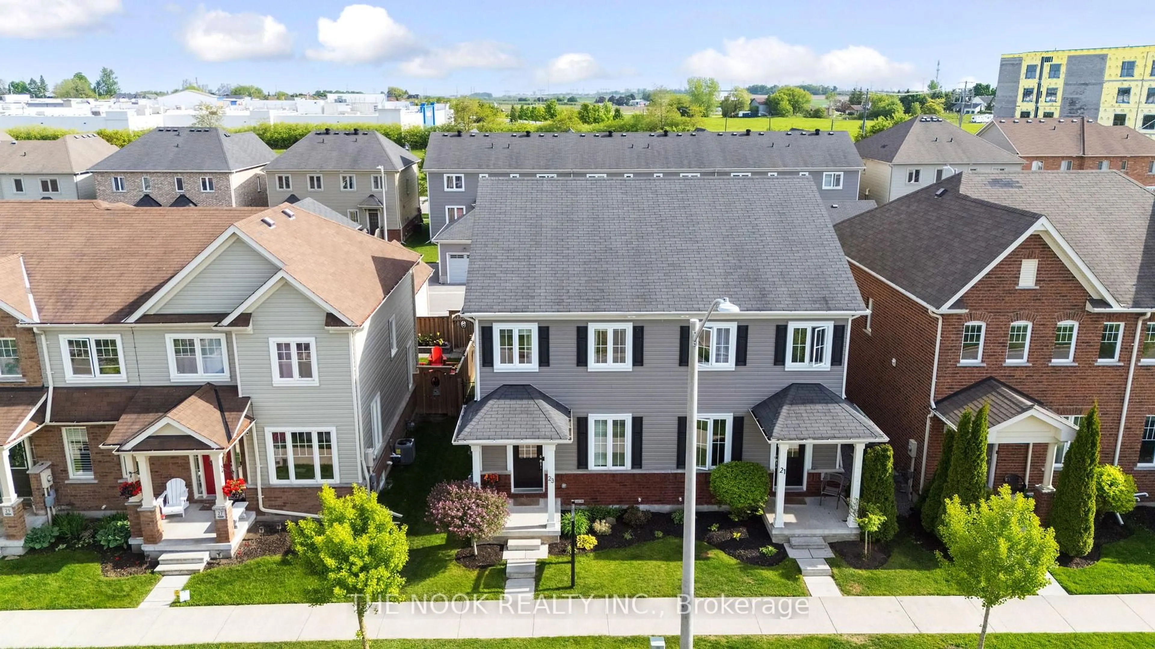 A pic from outside/outdoor area/front of a property/back of a property/a pic from drone, street for 23 Ted Miller Cres, Clarington Ontario L1C 0L8