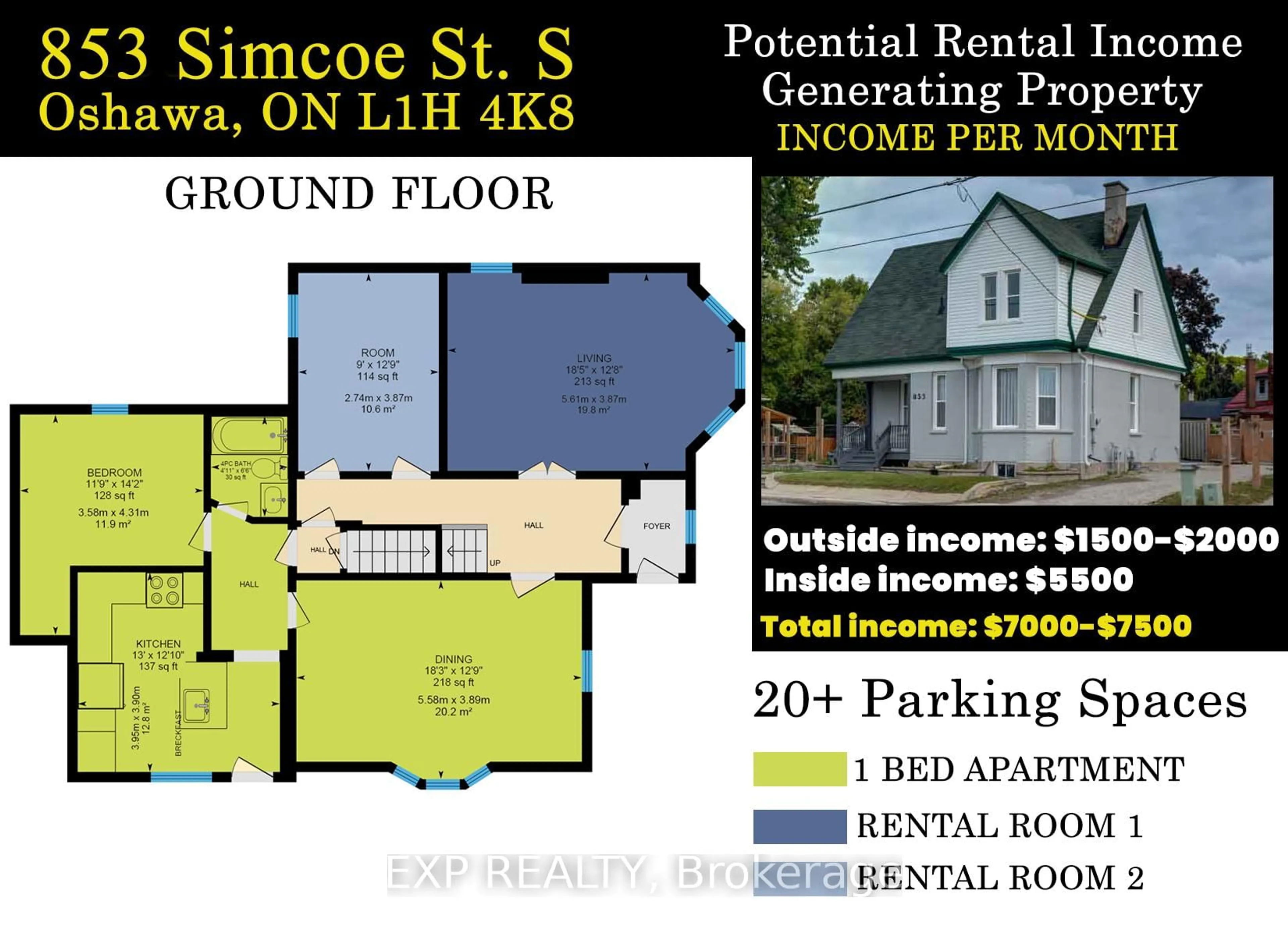 Floor plan for 853 Simcoe St, Oshawa Ontario L1H 4K8
