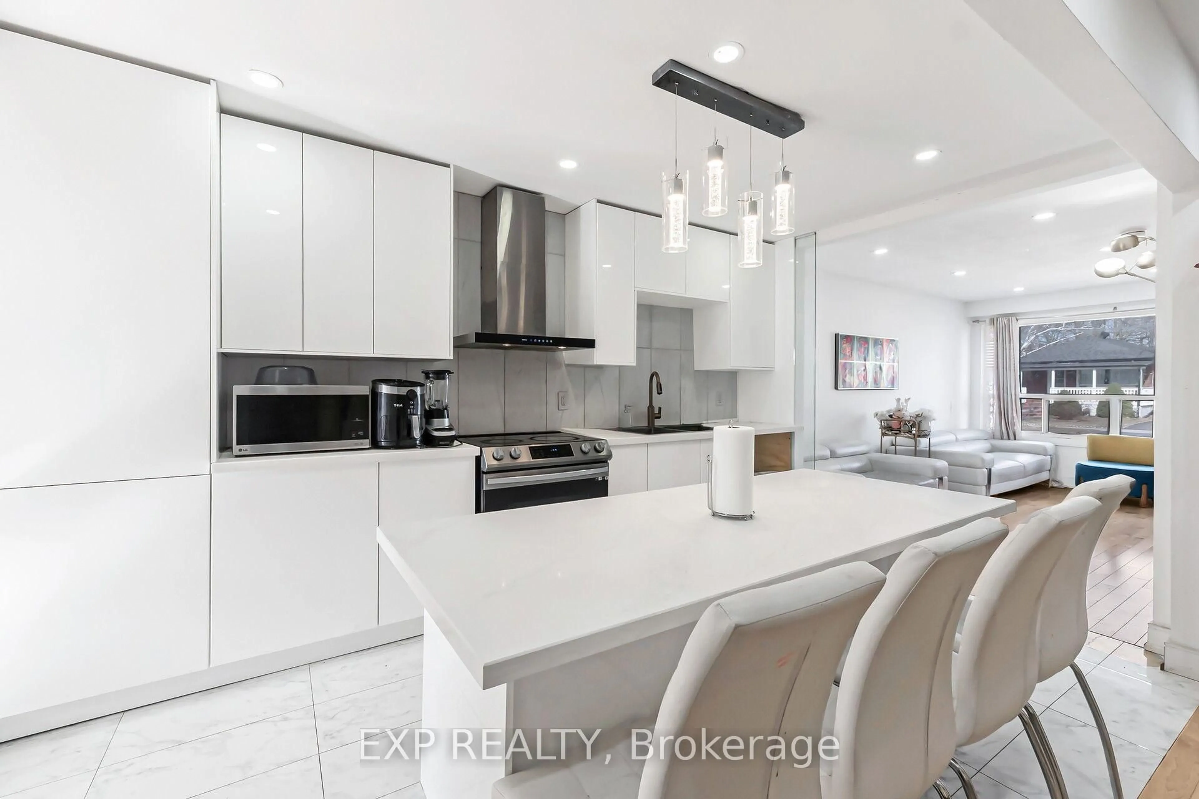 Contemporary kitchen, ceramic/tile floor for 32 Linden Ave, Toronto Ontario M1K 3H5