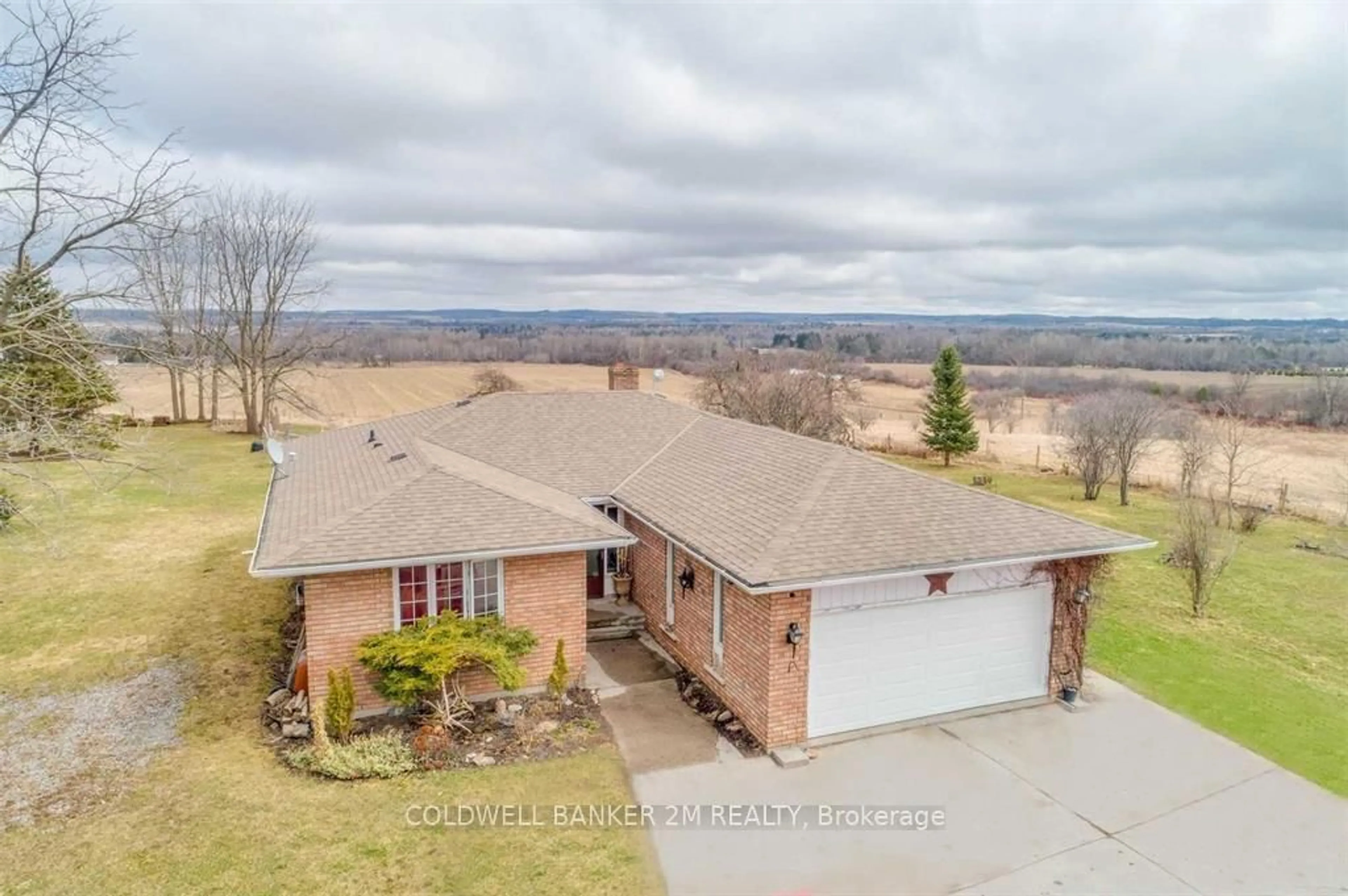 A pic from outside/outdoor area/front of a property/back of a property/a pic from drone, water/lake/river/ocean view for 12855 Old Simcoe Rd, Scugog Ontario L9L 1B3