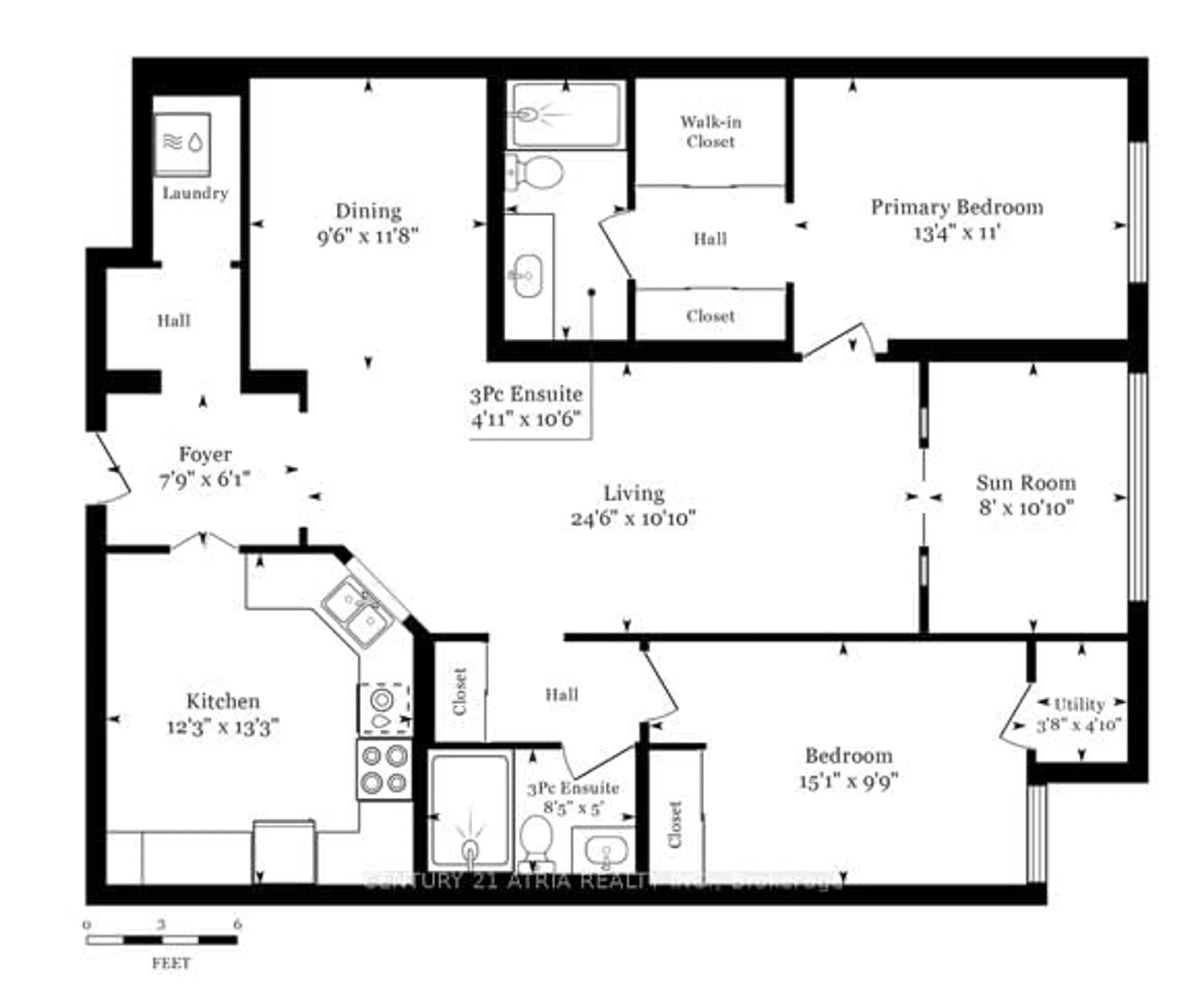Floor plan for 228 Bonis Ave #1712, Toronto Ontario M1T 3W4