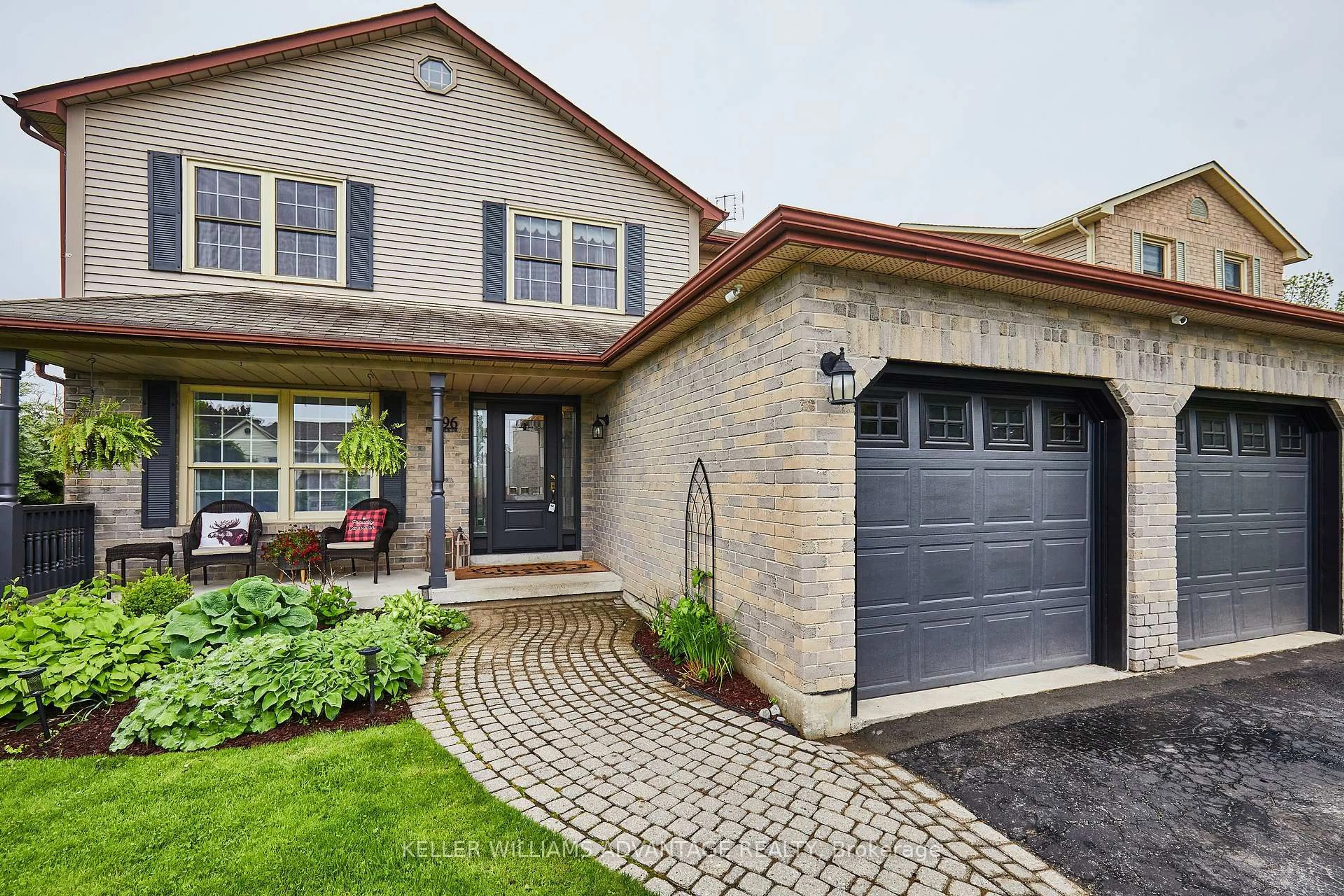 Home with brick exterior material, street for 596 Prestwick Dr, Oshawa Ontario L1J 7P3