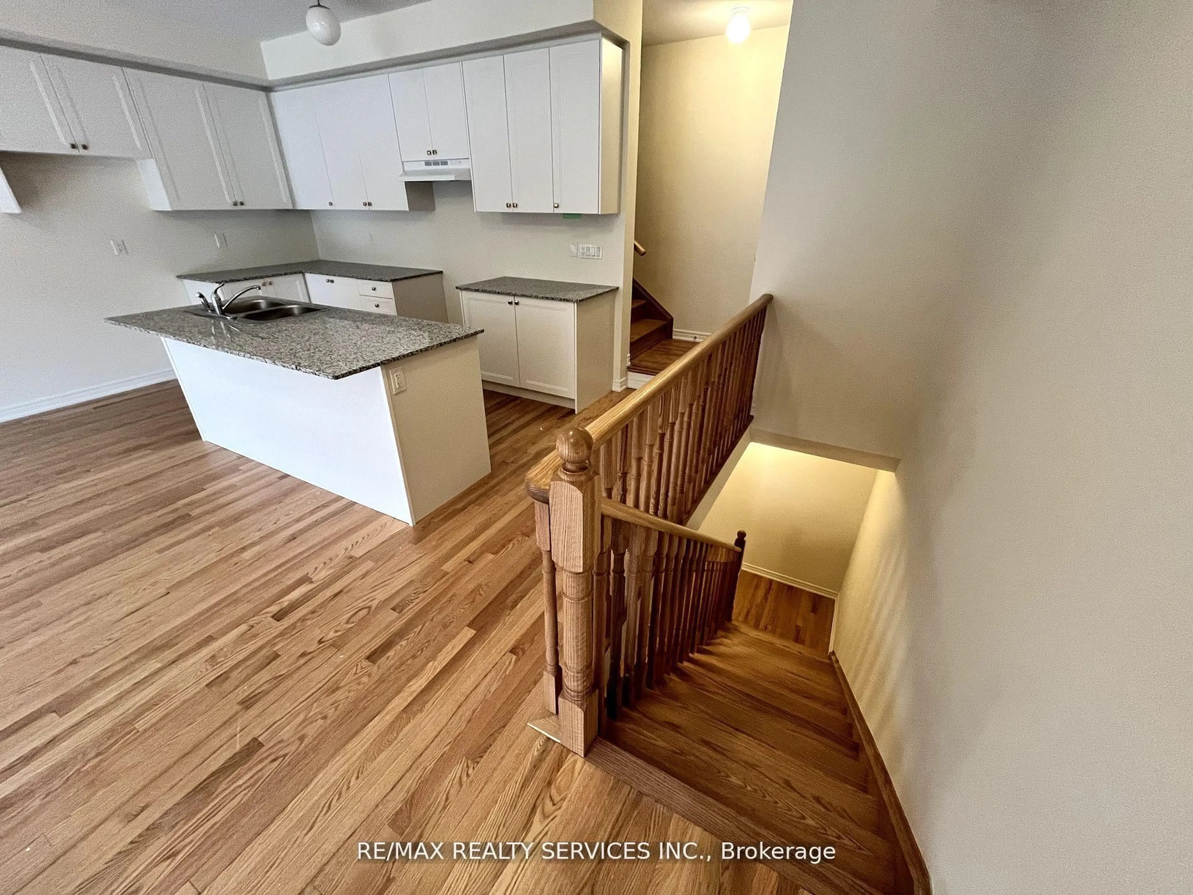 Open concept kitchen, wood/laminate floor for 5 Nimmo Lane, Ajax Ontario L1S 0H2