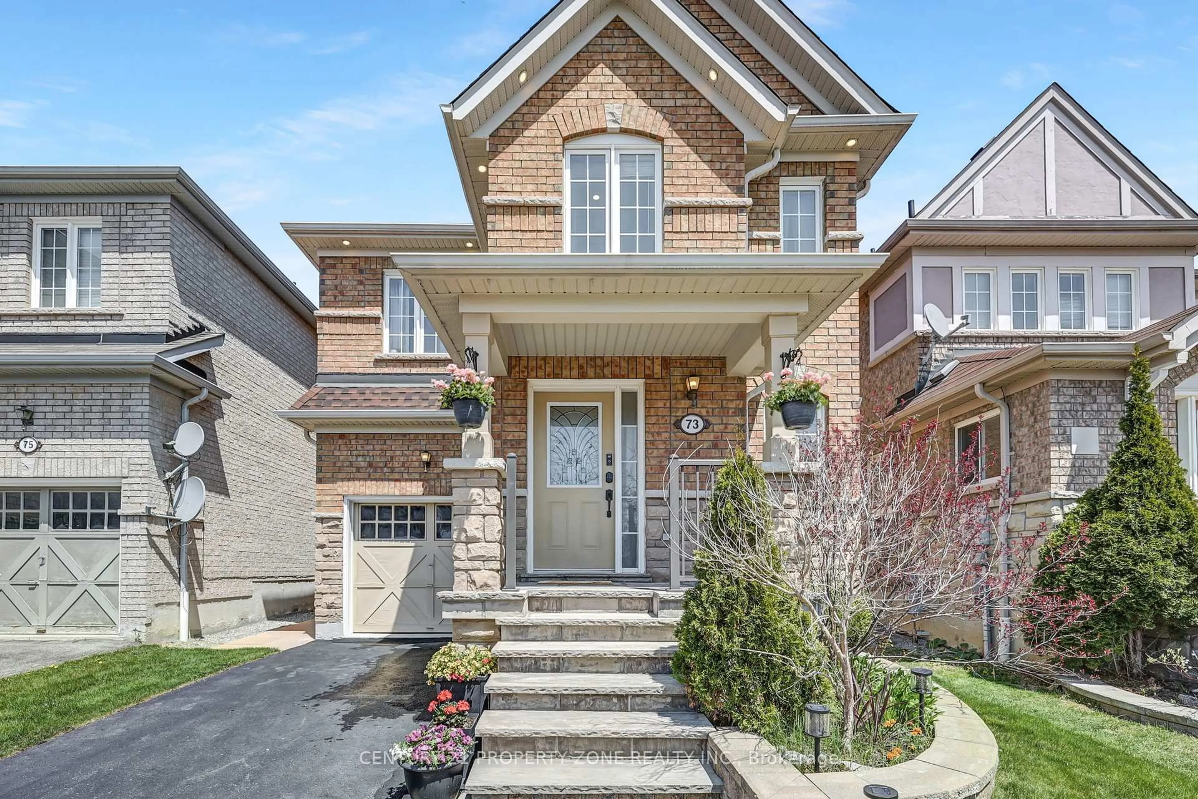 Home with brick exterior material, street for 73 Feint Dr, Ajax Ontario L1T 0E7