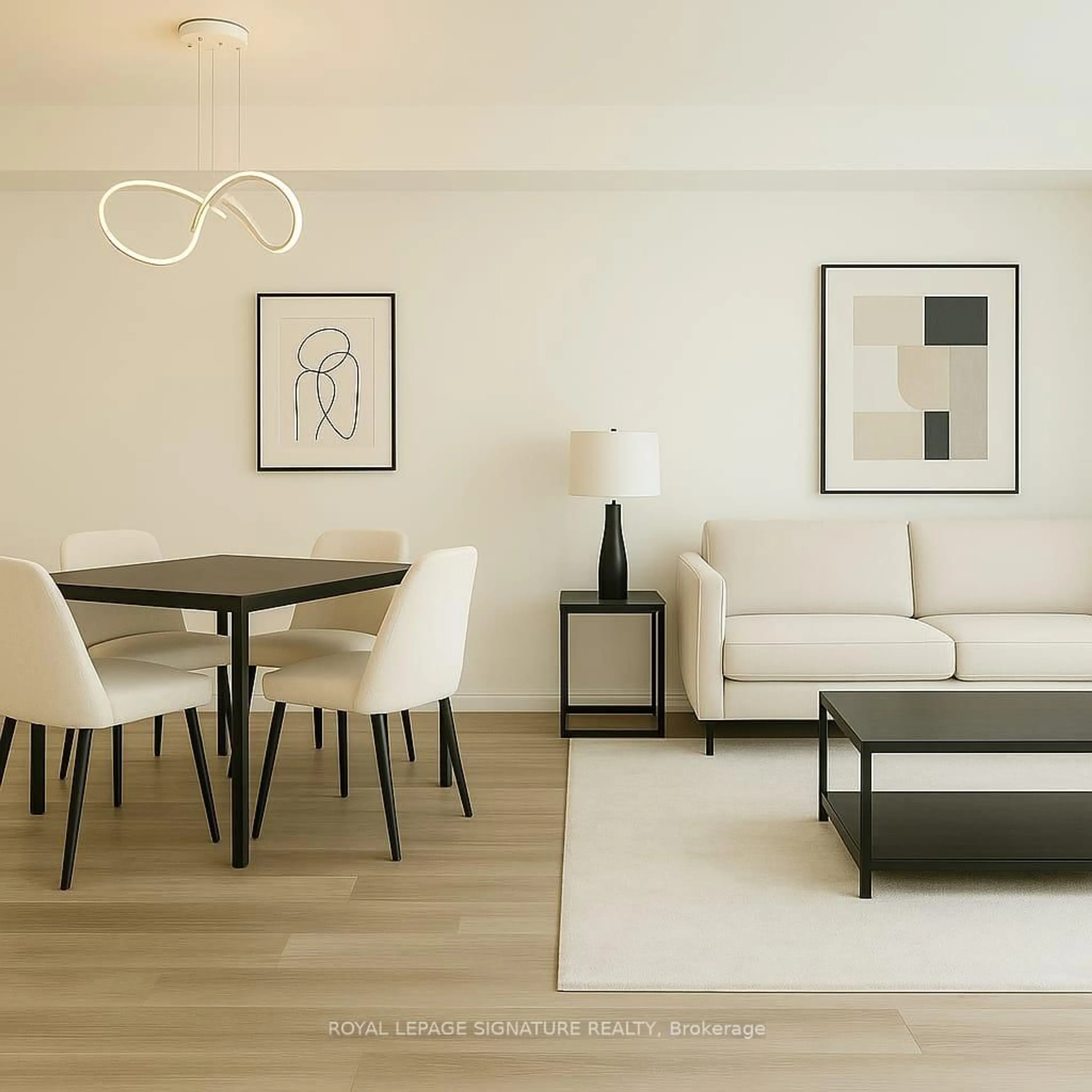 Living room with furniture, wood/laminate floor for 2336 Chevron Prince Path #330, Oshawa Ontario L1L 0K8