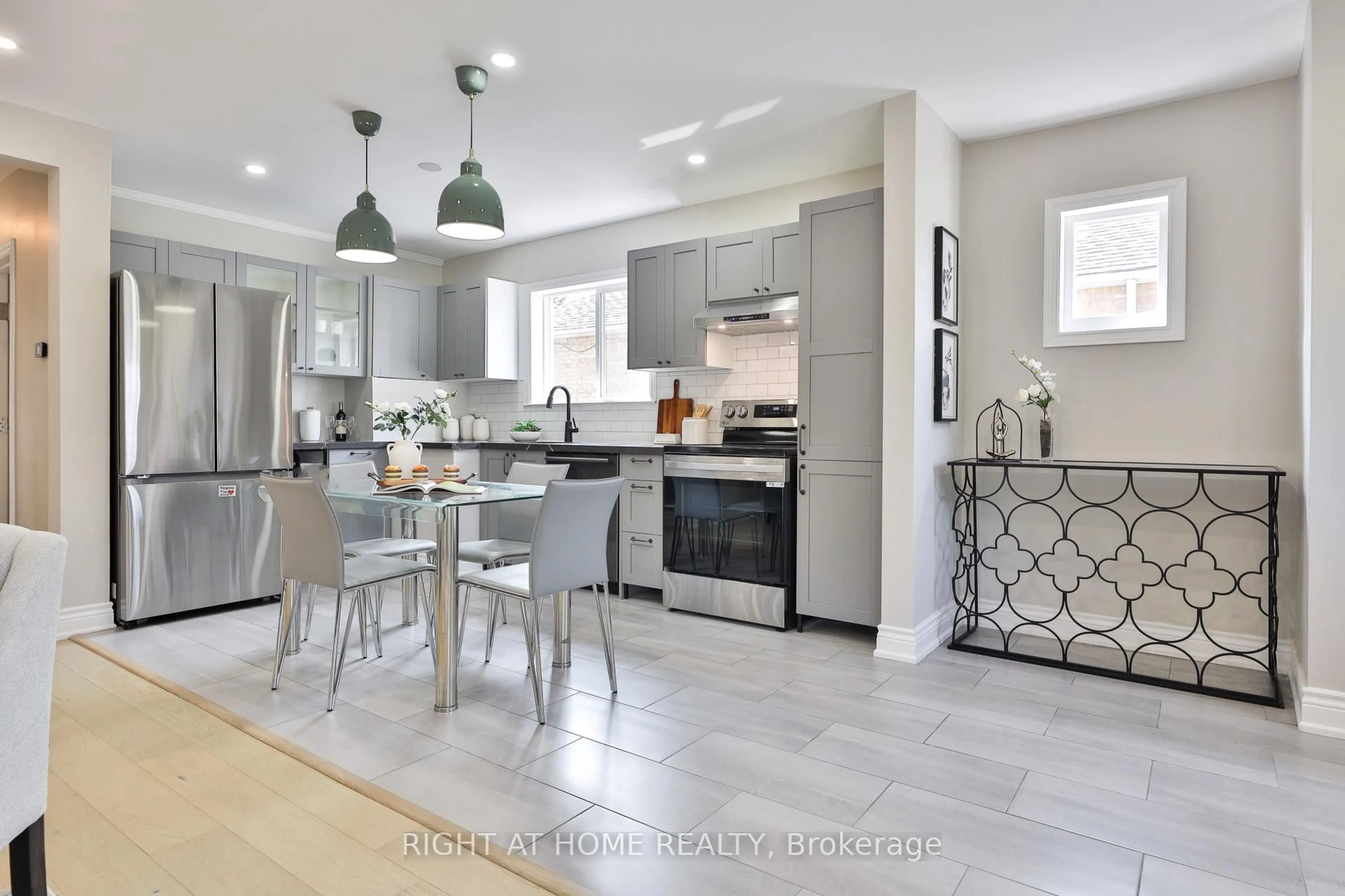 Open concept kitchen, ceramic/tile floor for 55 Canlish Rd, Toronto Ontario M1P 1S6