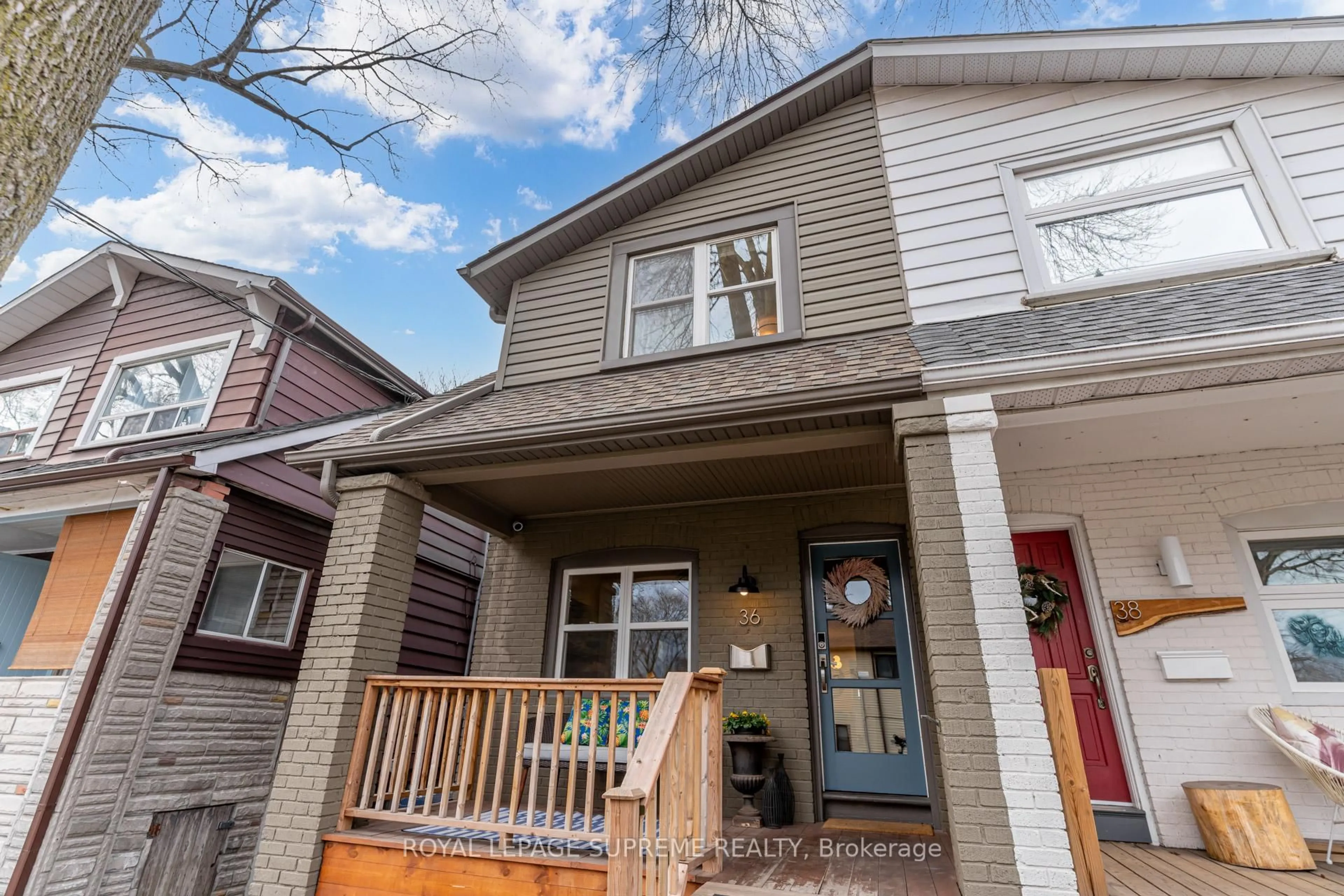 Home with vinyl exterior material, street for 36 Walpole Ave, Toronto Ontario M4L 2H9