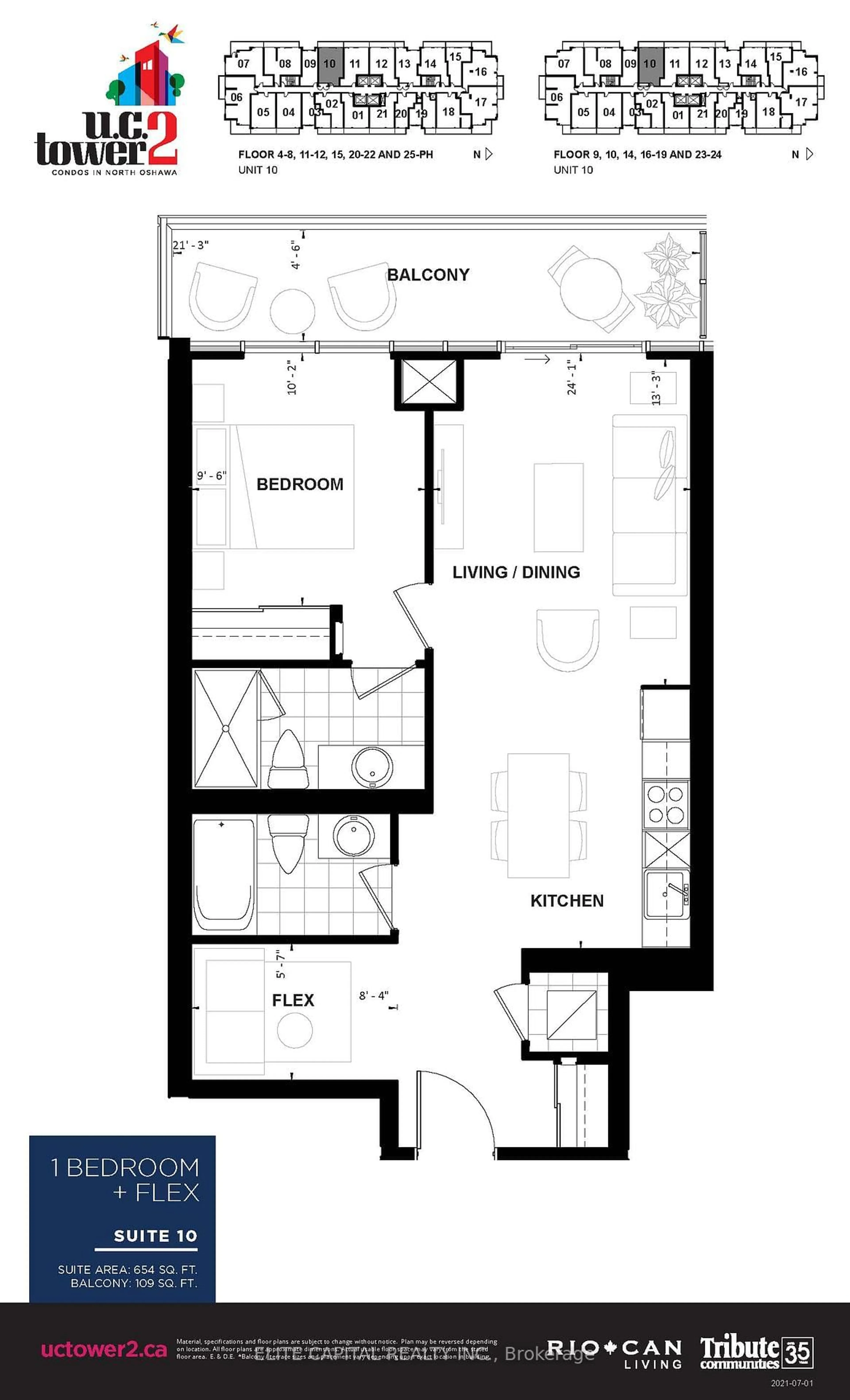 Floor plan for 2545 Simcoe St #610, Oshawa Ontario L1L 0W3