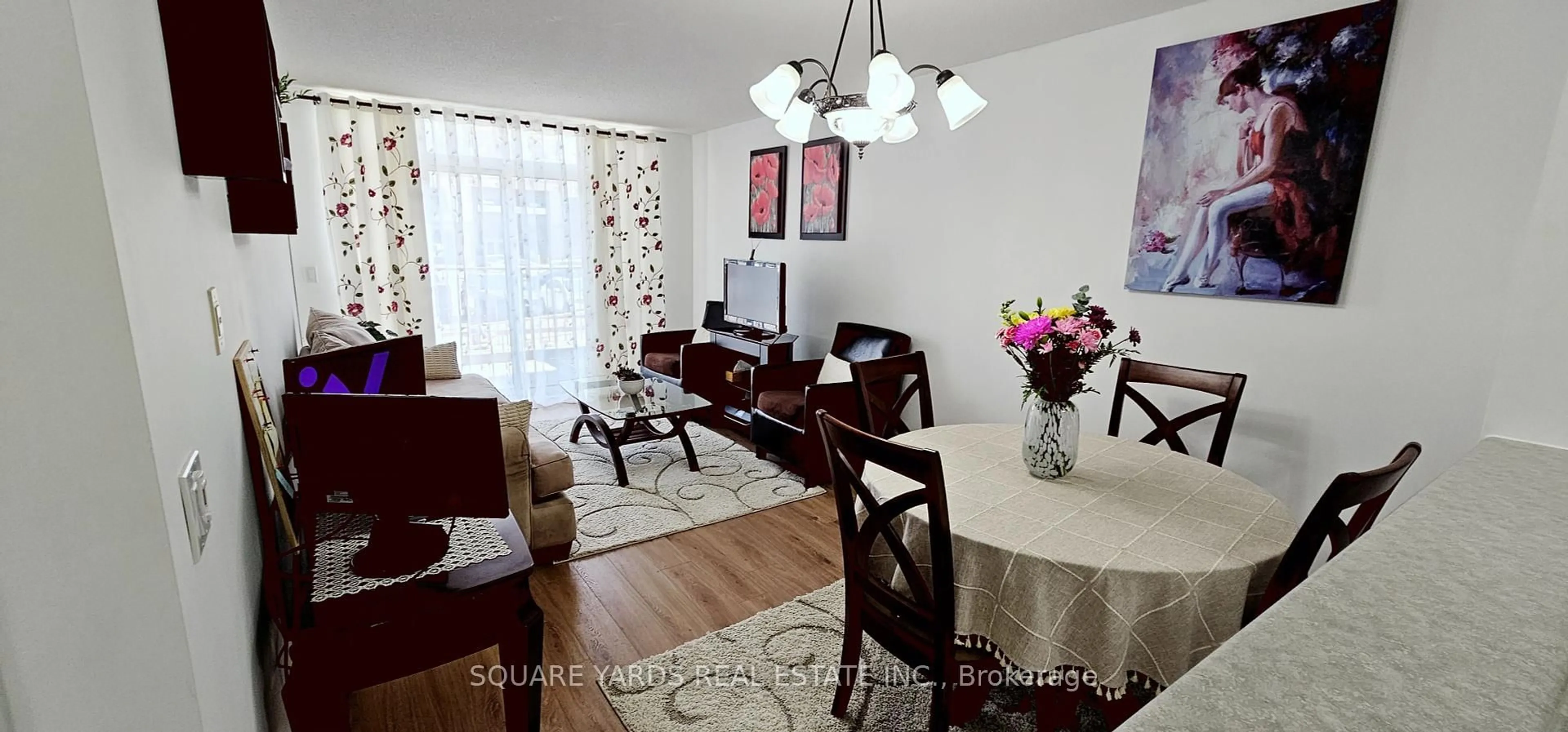 Dining room, wood/laminate floor for 3650 Kingston Rd #115, Toronto Ontario M1M 3X9