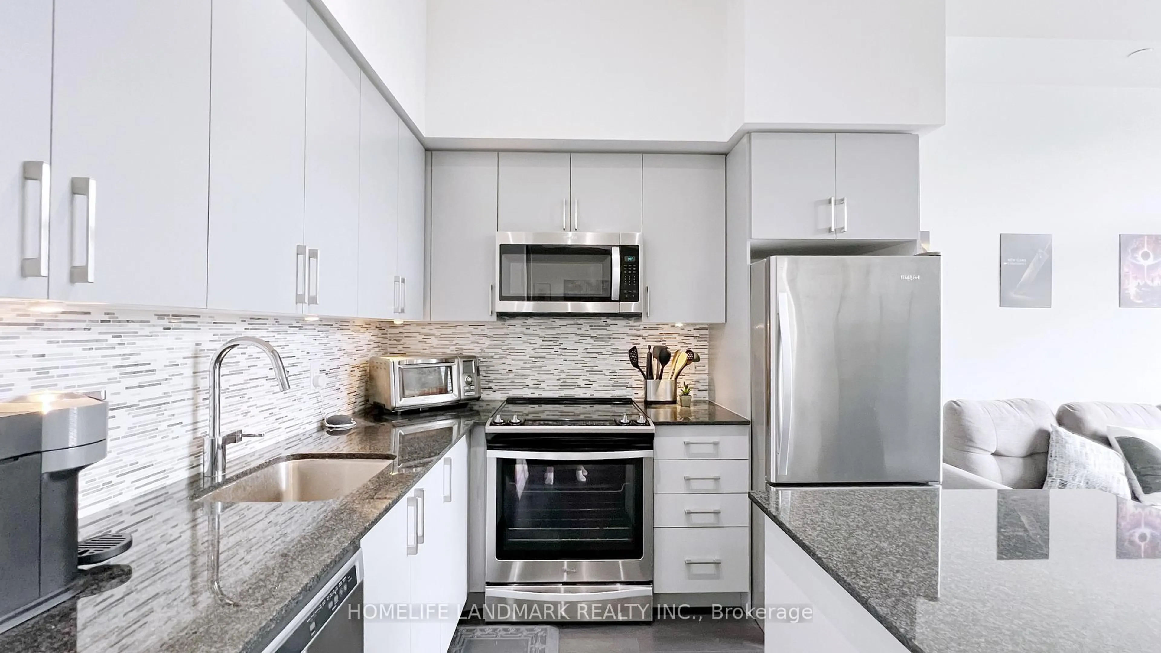 Contemporary kitchen, ceramic/tile floor for 3121 Sheppard Ave #208, Toronto Ontario M1T 0B6
