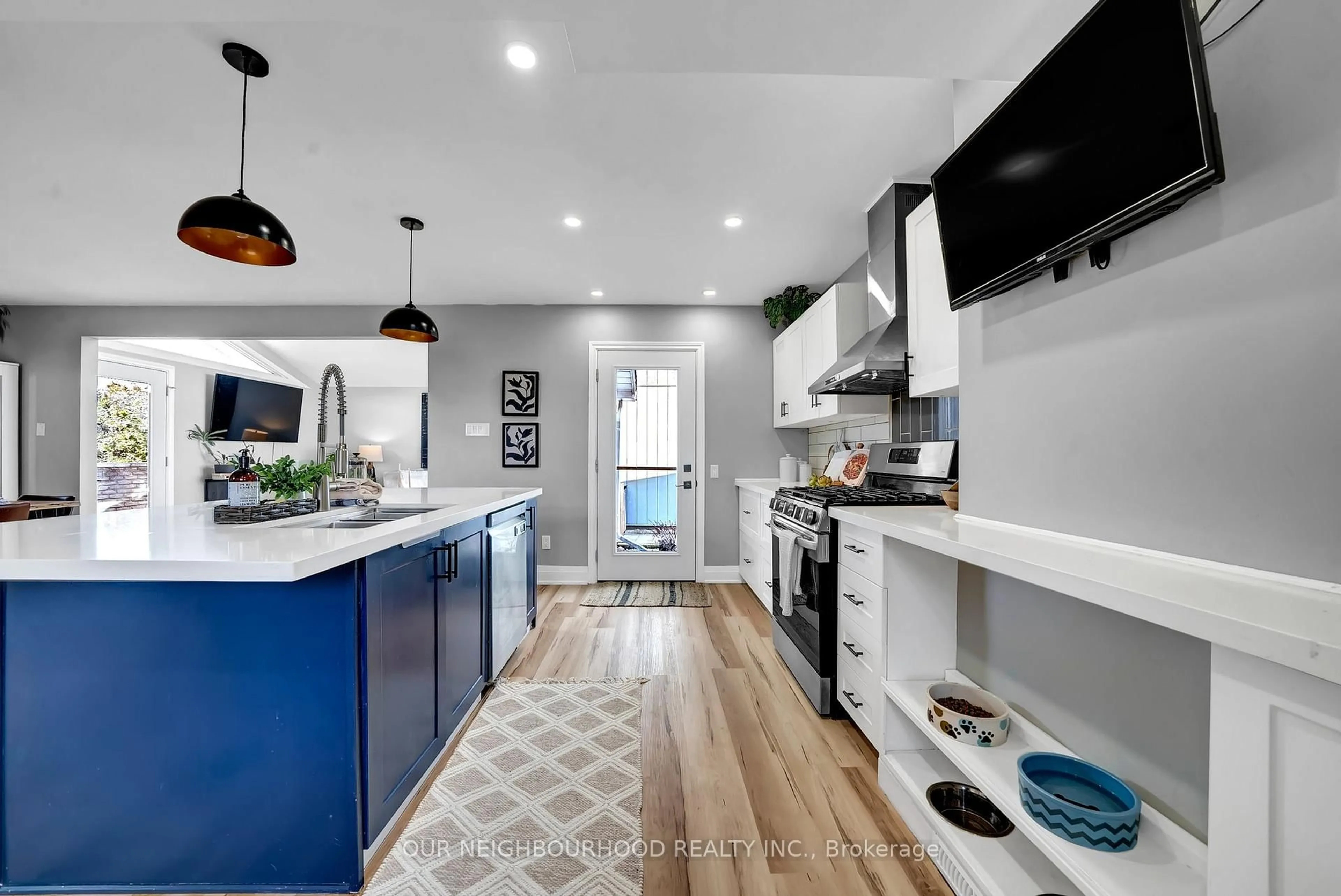 Open concept kitchen, ceramic/tile floor for 56 Lucas Lane, Ajax Ontario L1S 3P8