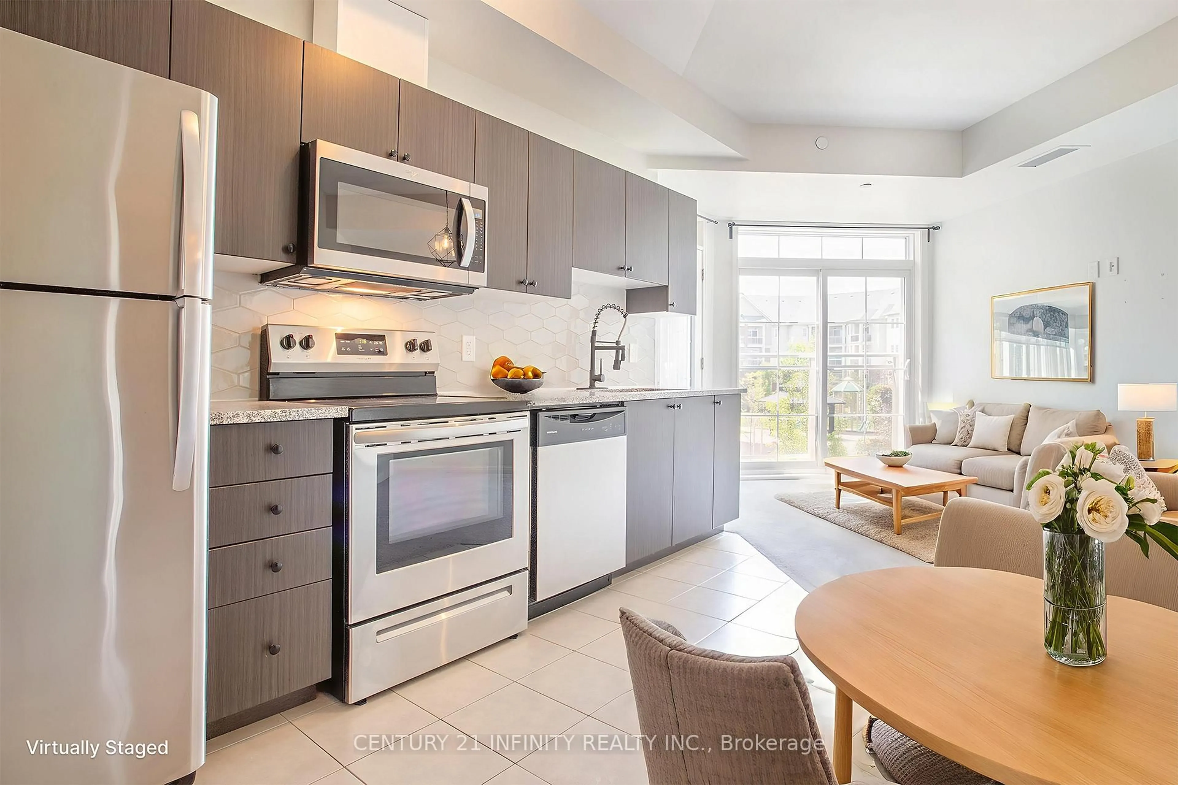 Standard kitchen, ceramic/tile floor for 80 Aspen Springs Dr #201, Clarington Ontario L1C 0V4