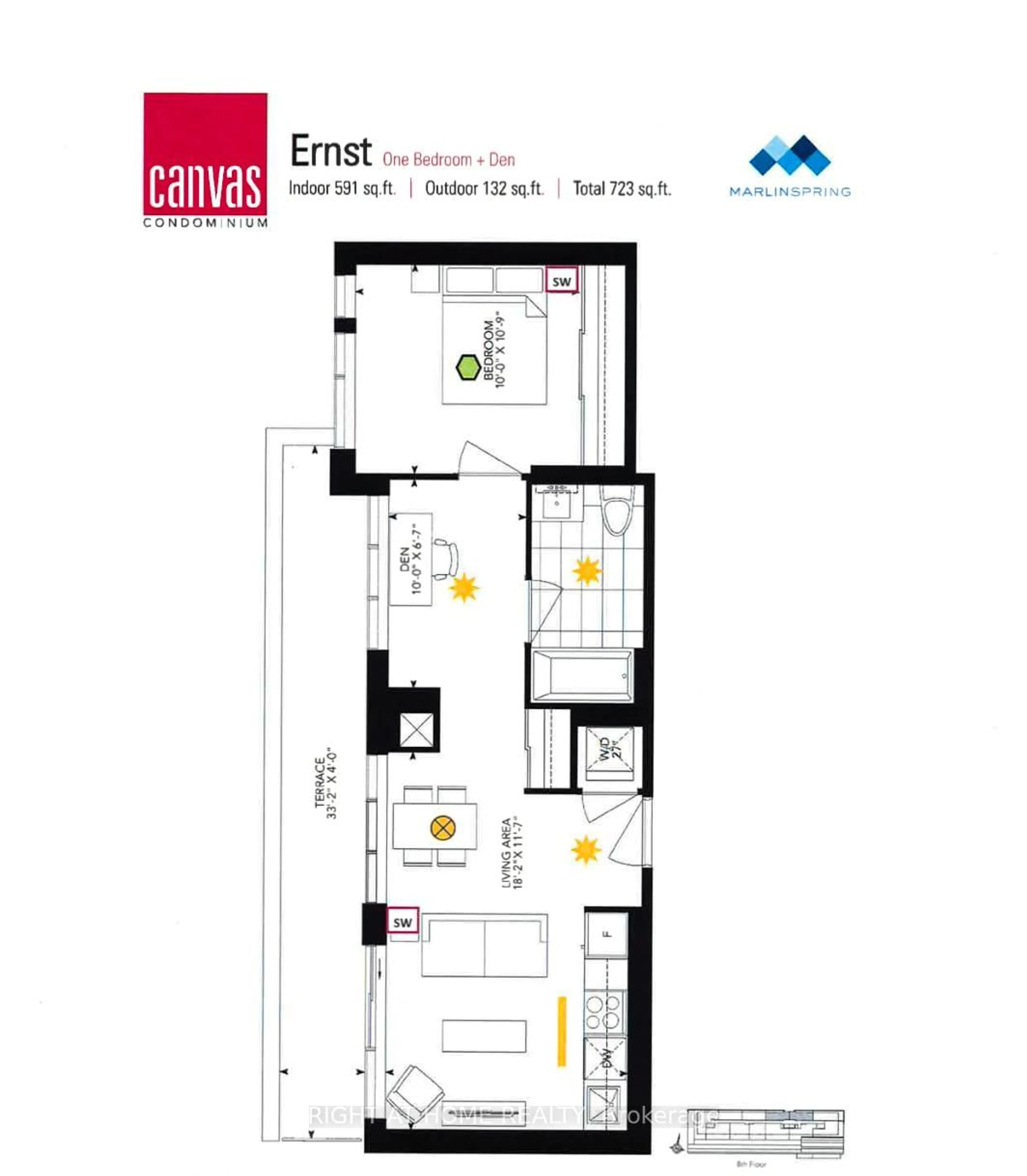 Floor plan for 2301 Danforth Ave #PH801, Toronto Ontario M4C 0A7