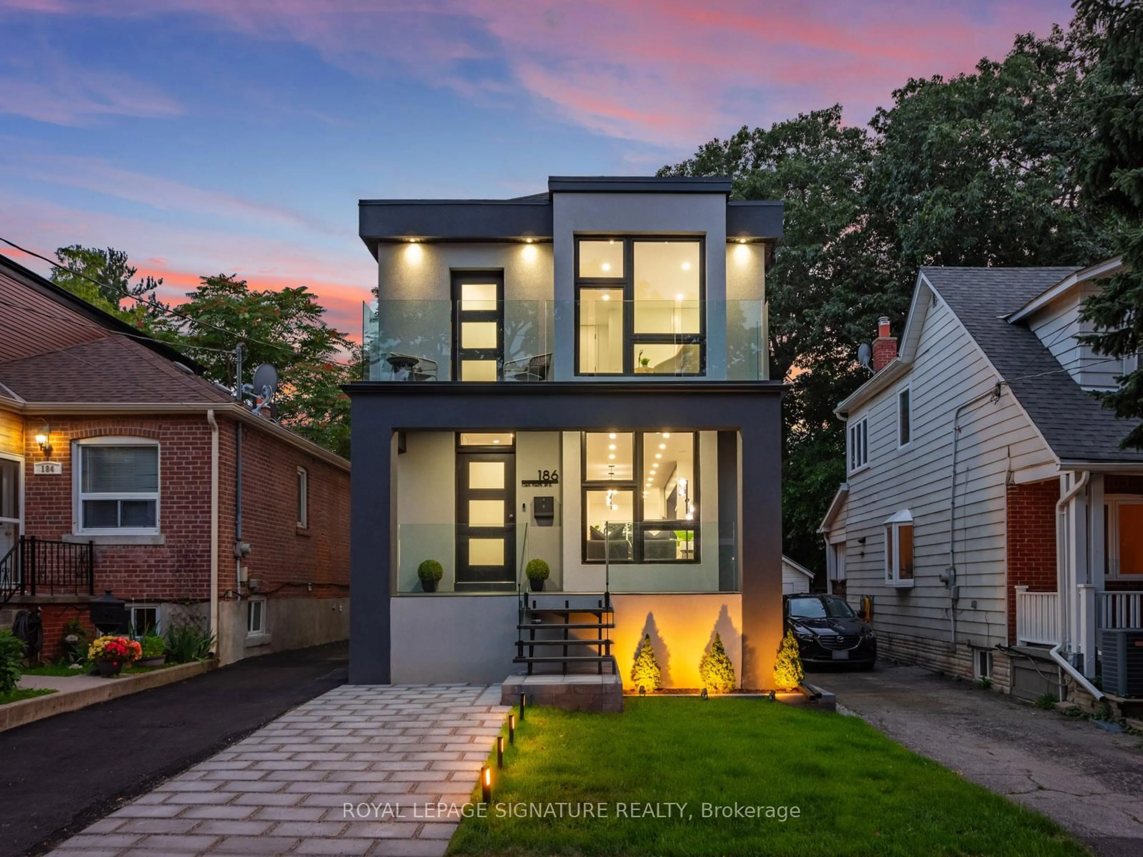 Home with brick exterior material, street for 186 Oak Park Ave, Toronto Ontario M4C 4M8