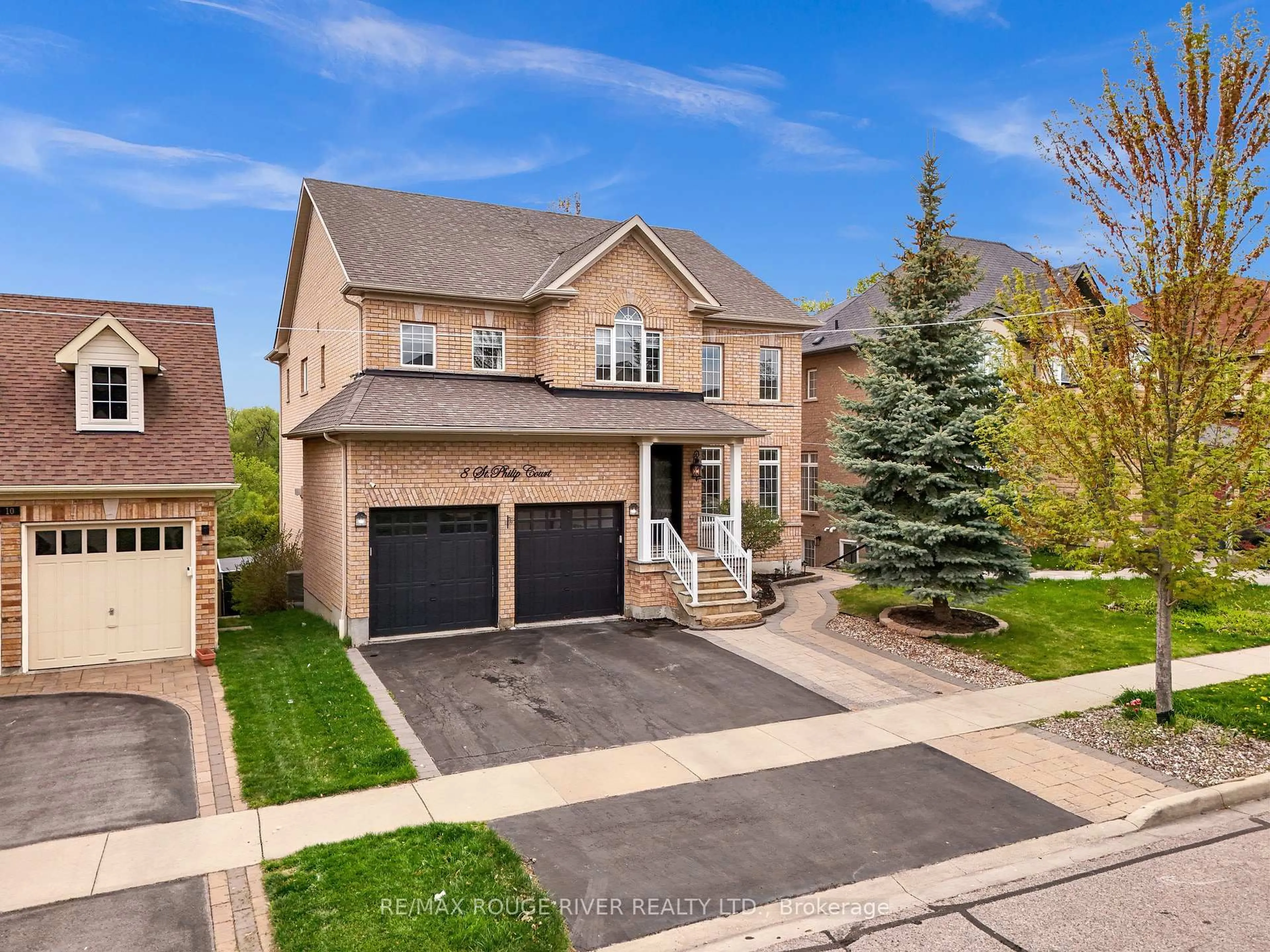 Home with brick exterior material, street for 8 St Philip Crt, Whitby Ontario L1P 0A5