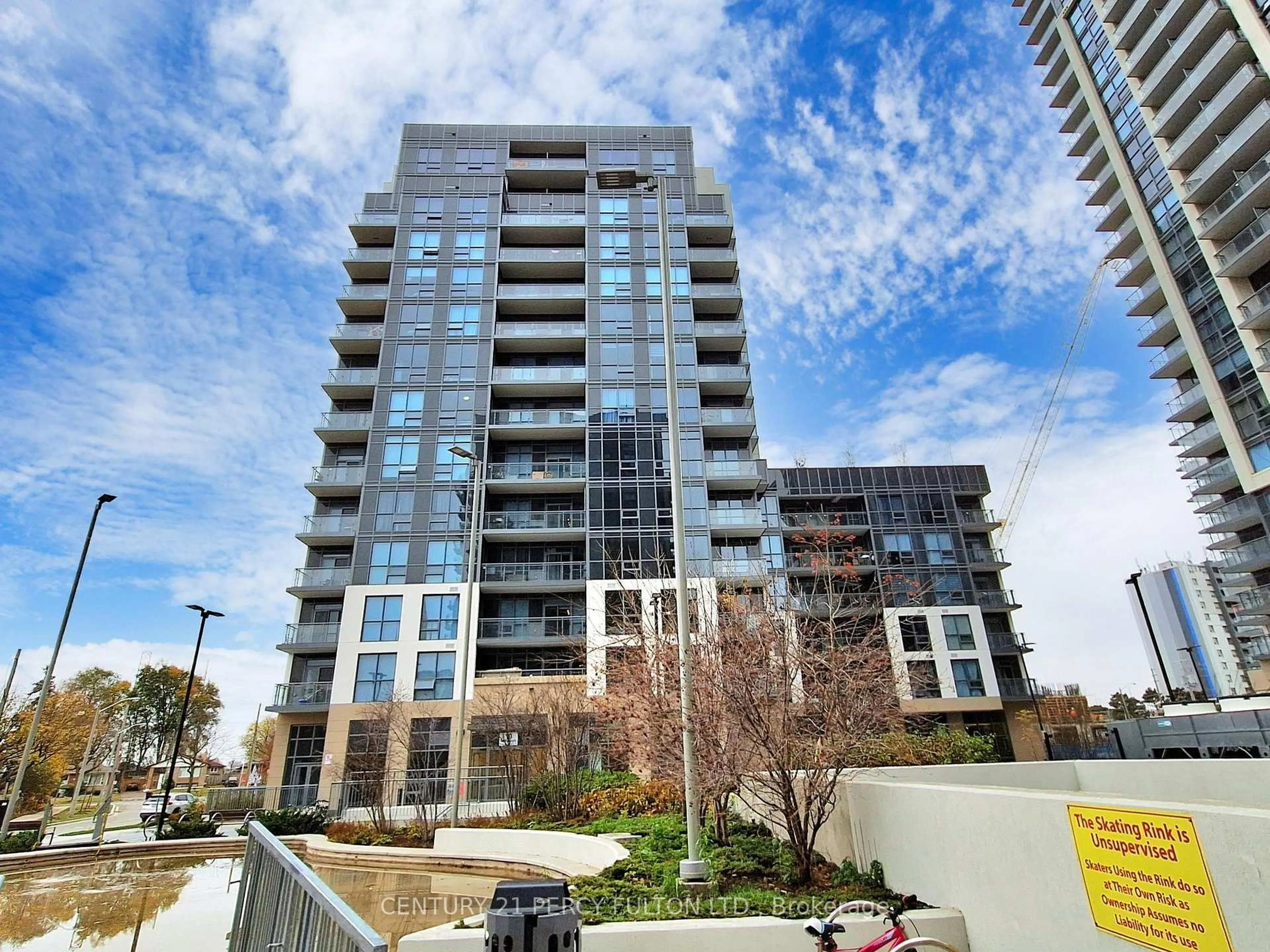 A pic from outside/outdoor area/front of a property/back of a property/a pic from drone, building for 10 Meadowglen Pl #LPH 01, Toronto Ontario M1G 0A8