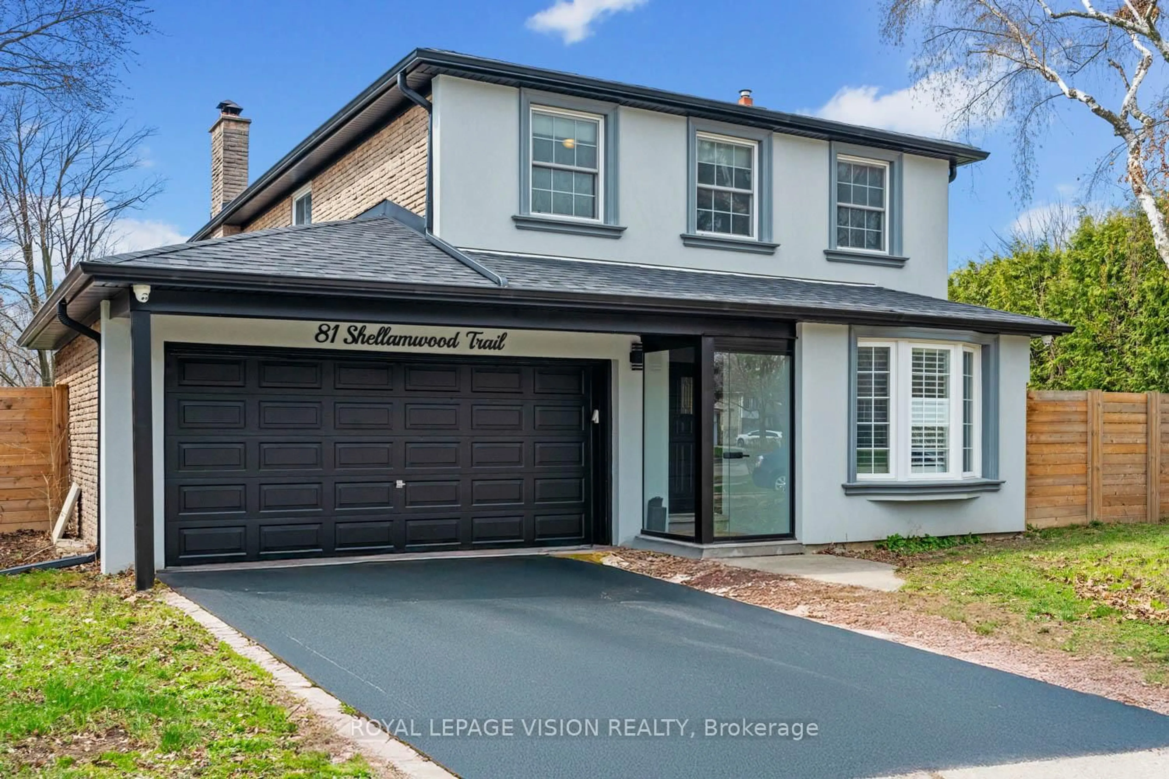 Home with vinyl exterior material, street for 81 Shellamwood Tr, Toronto Ontario M1S 2M9