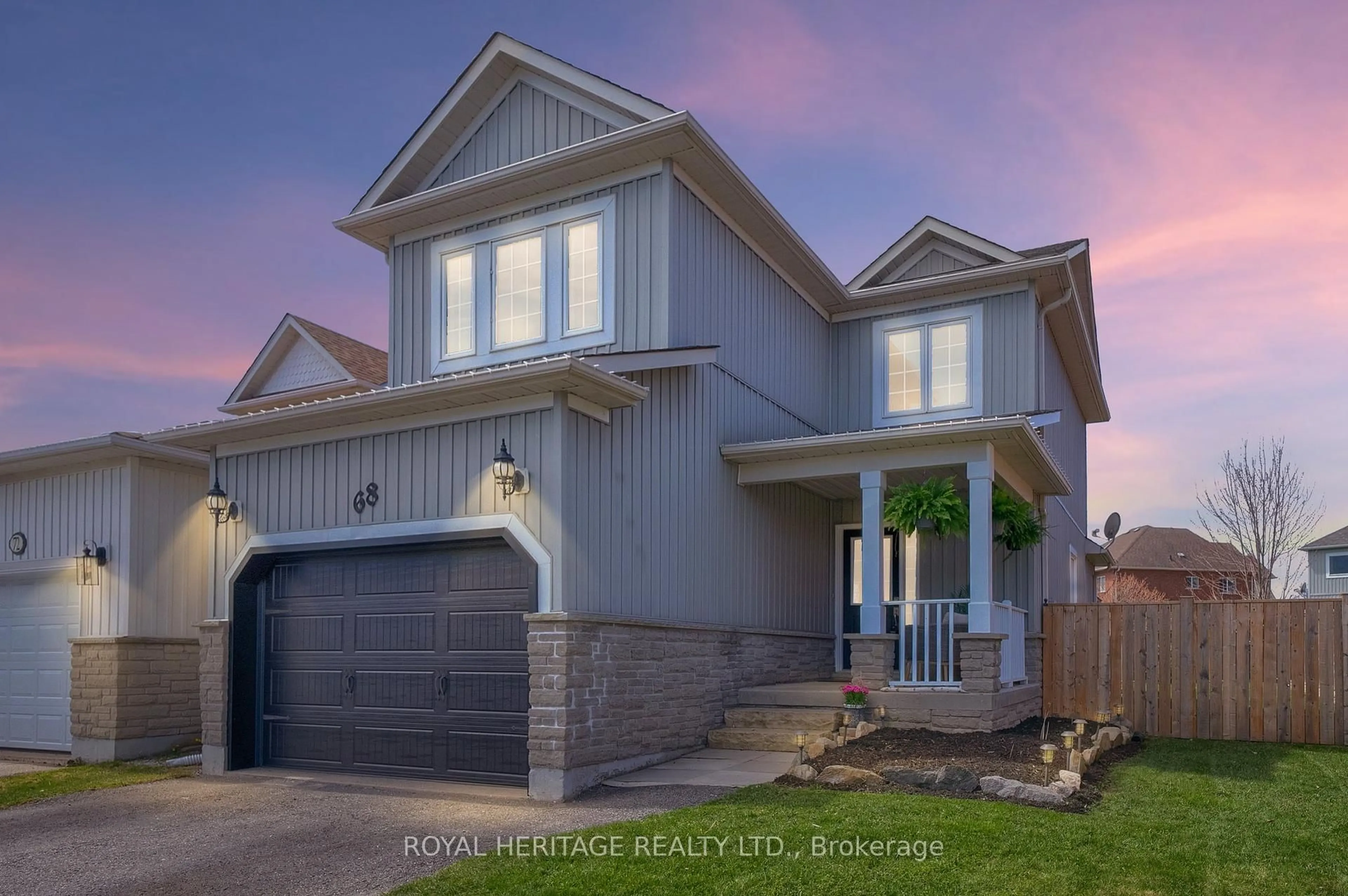 Home with vinyl exterior material, street for 68 Brookhouse Dr, Clarington Ontario L1B 1N8
