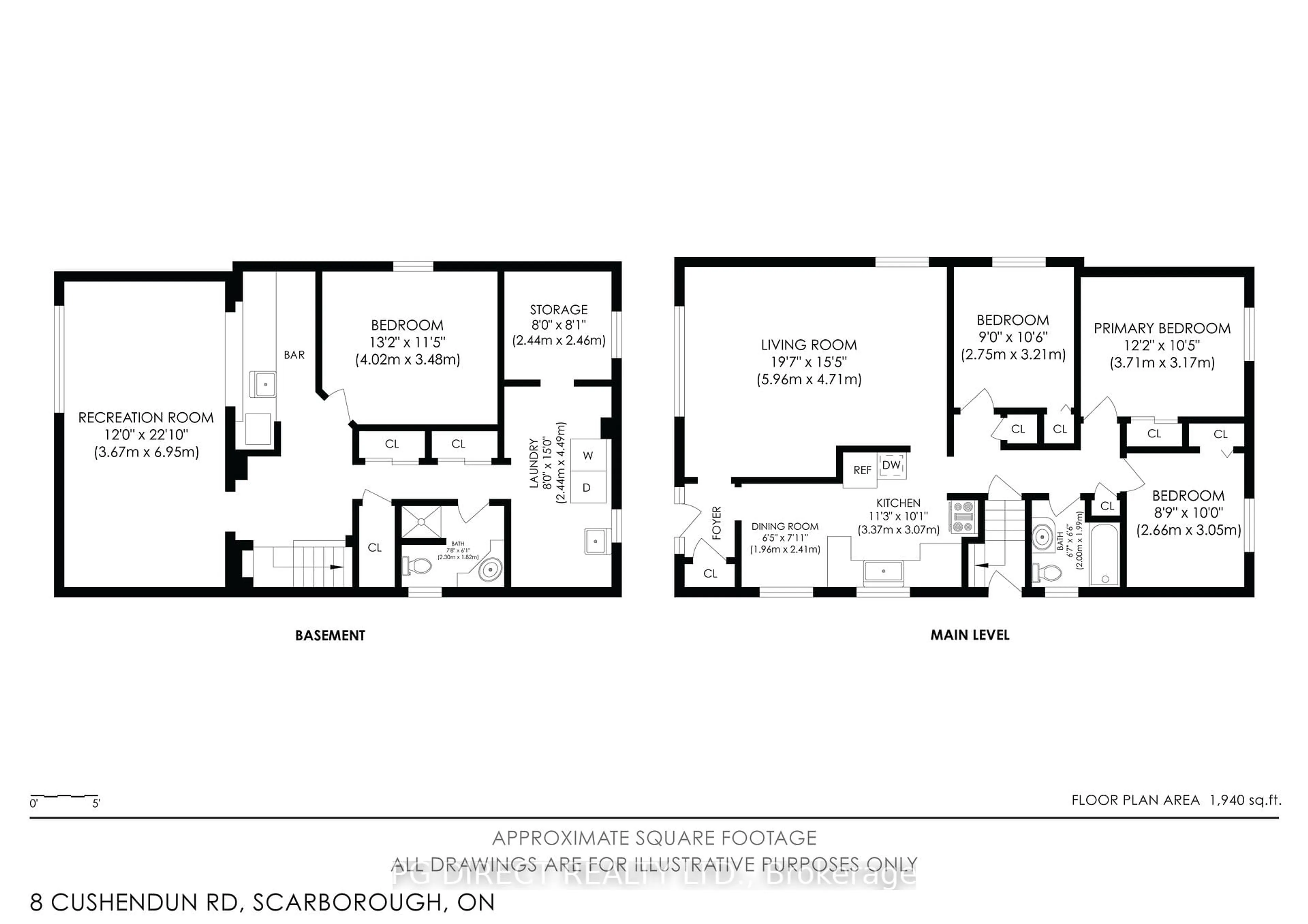 Floor plan for 8 Cushendun Rd, Toronto Ontario M1E 2B3
