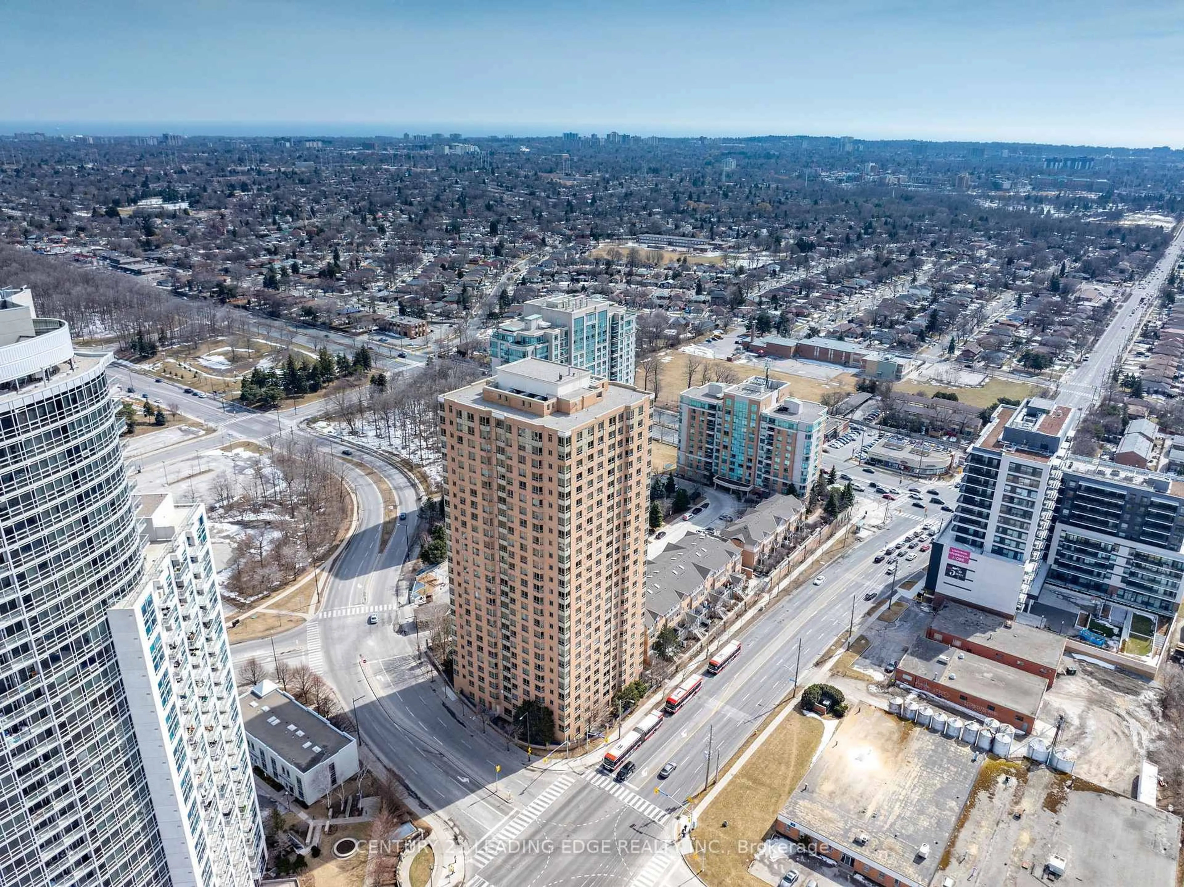 A pic from outside/outdoor area/front of a property/back of a property/a pic from drone, city buildings view from balcony for 115 Omni Dr #1509, Toronto Ontario M1P 5B4