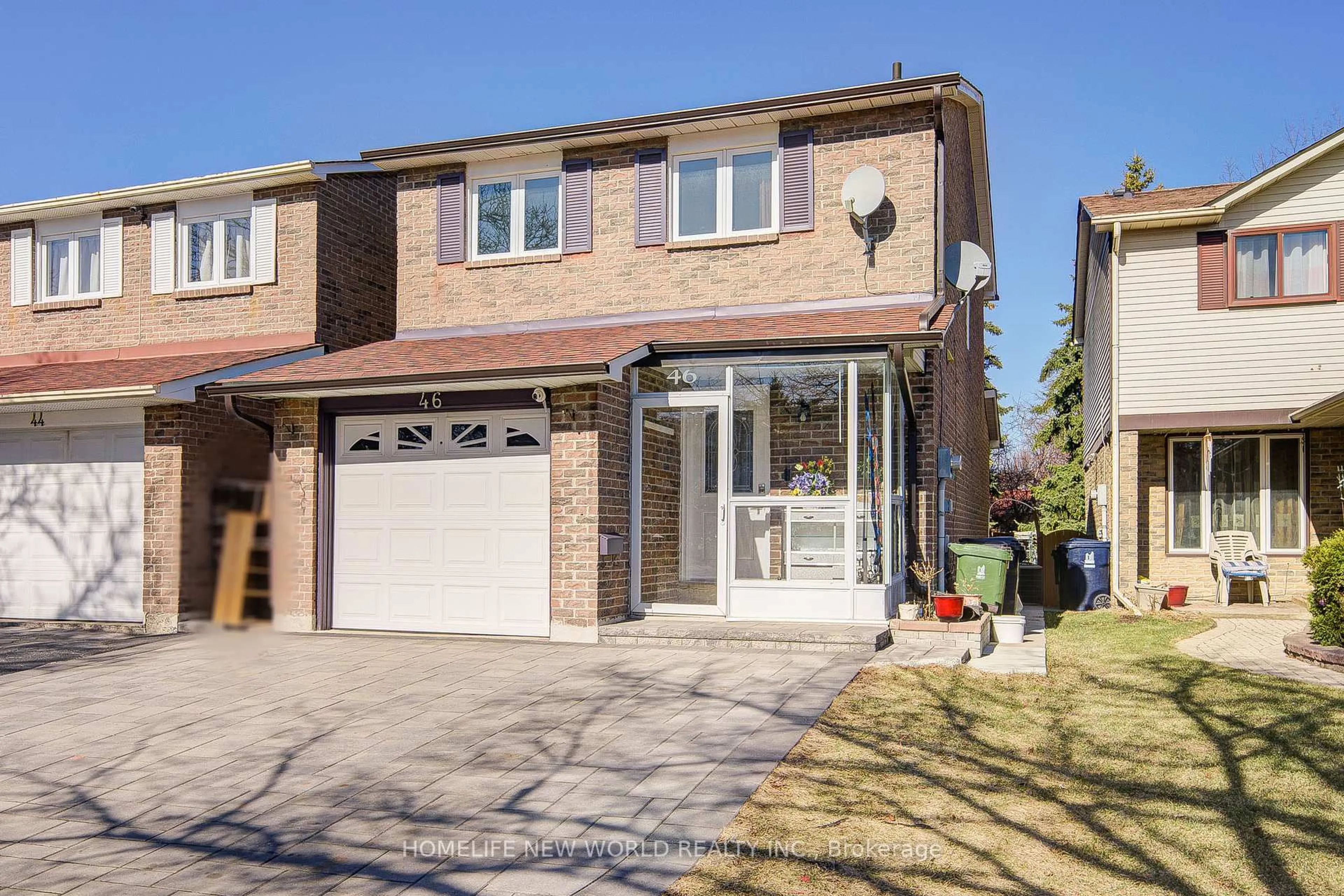 Home with brick exterior material, street for 46 Moorehouse Dr, Toronto Ontario M1V 2E1