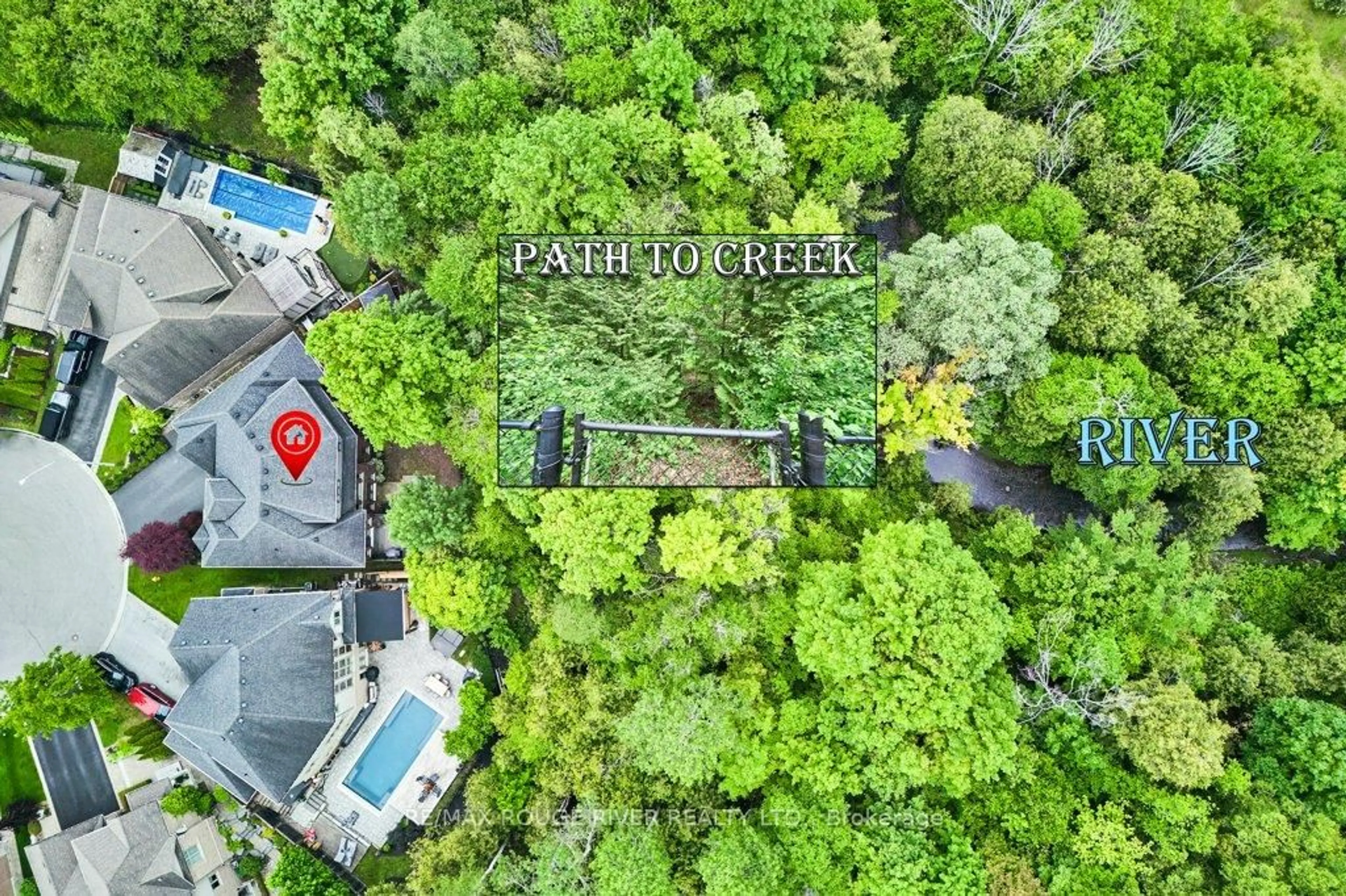 A pic from outside/outdoor area/front of a property/back of a property/a pic from drone, forest/trees view for 85 Mclellan Crt, Clarington Ontario L1E 1Z9