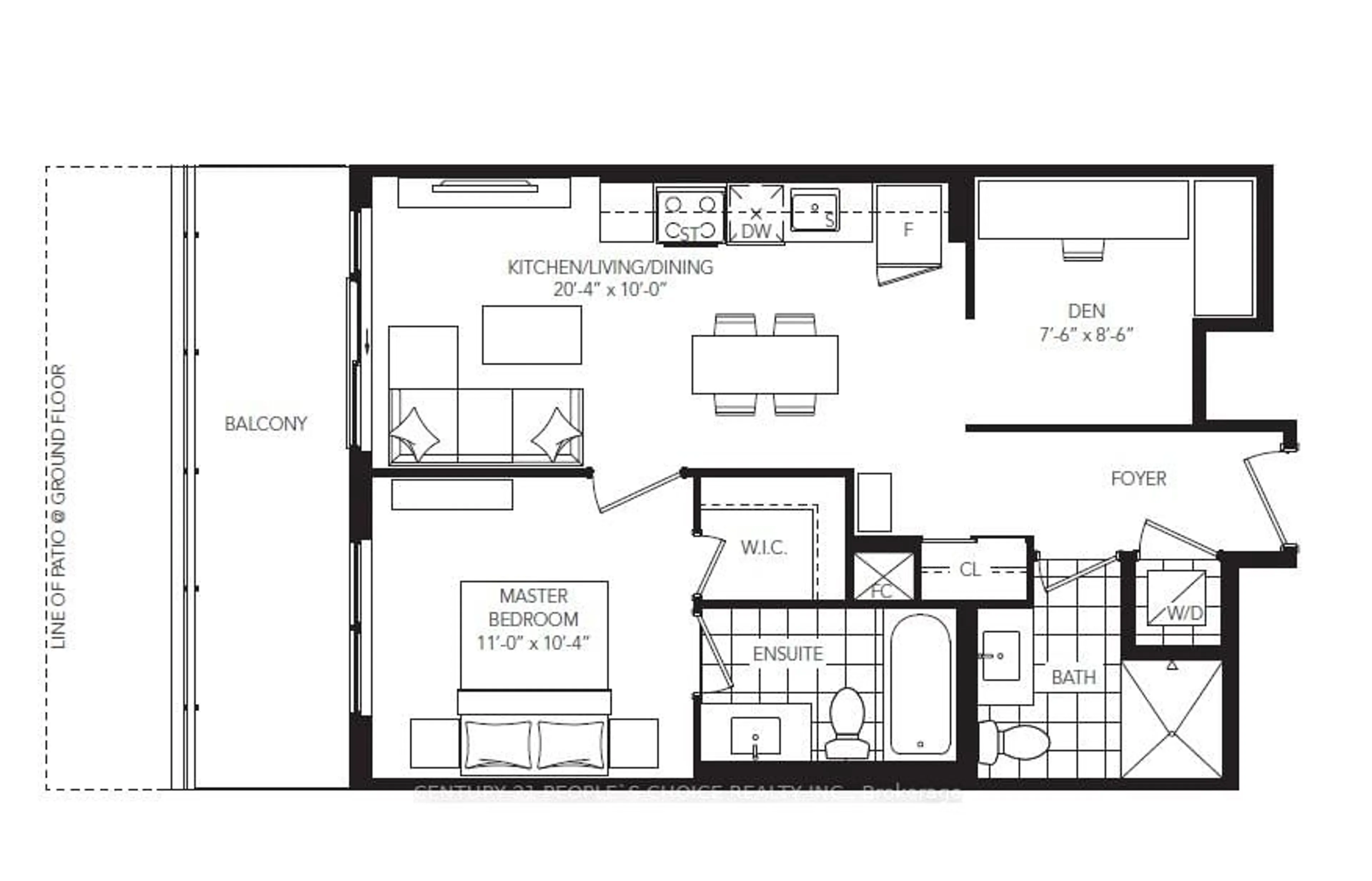 Floor plan for 1480 Bayly St #404, Pickering Ontario L1W 0C2
