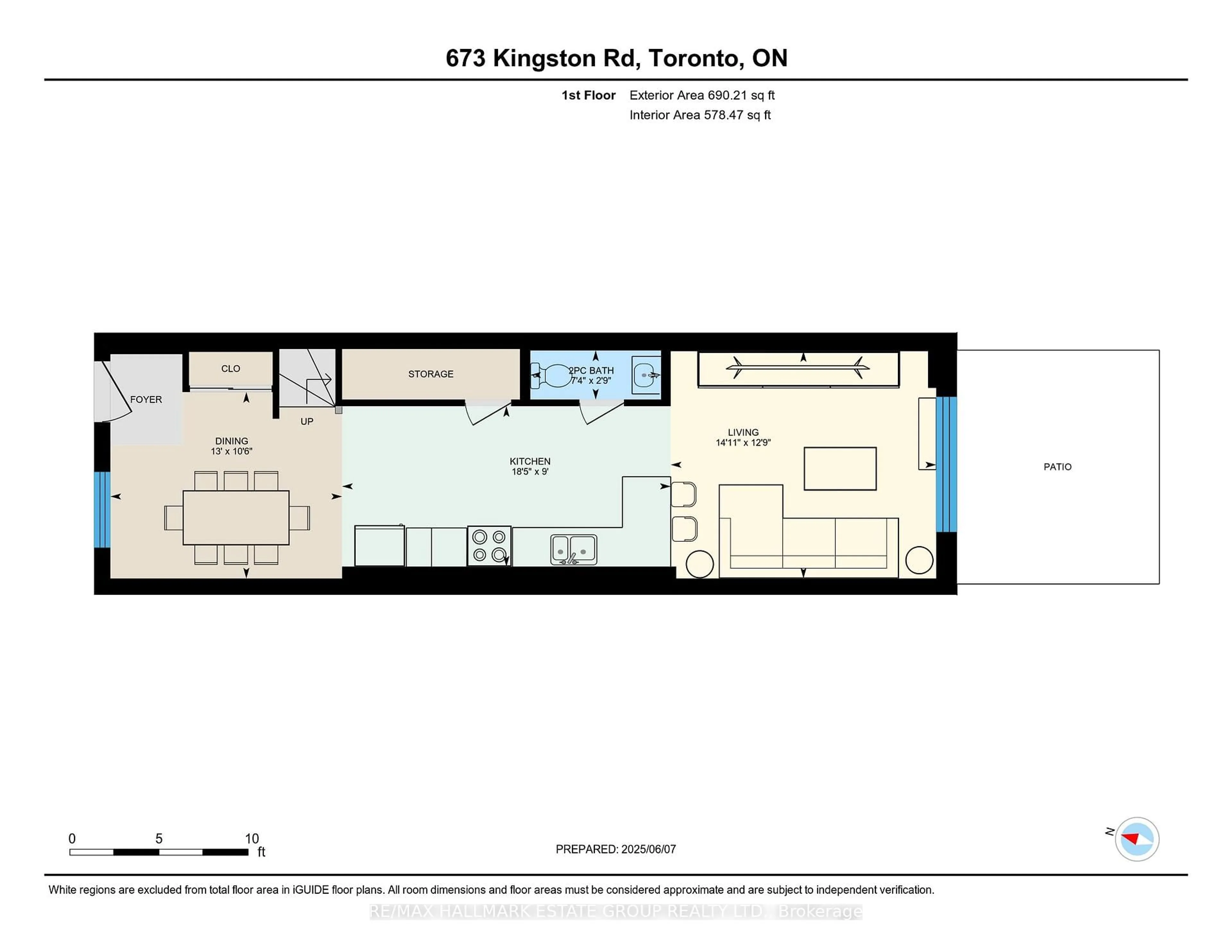 Floor plan for 673 Kingston Rd, Toronto Ontario M4E 1R6