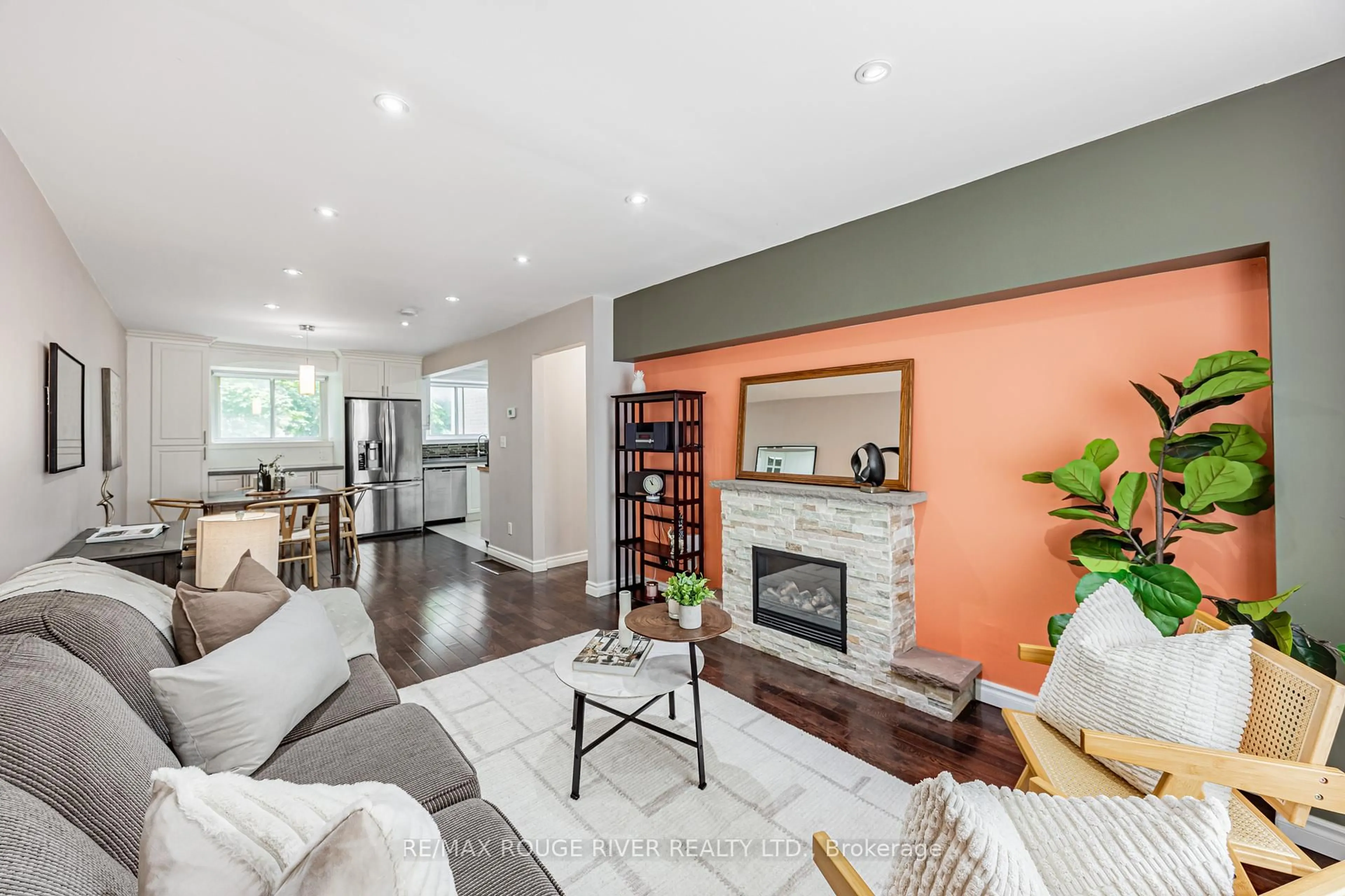 Living room with furniture, unknown for 55 Collinsgrove Rd #214, Toronto Ontario M1E 4Z2