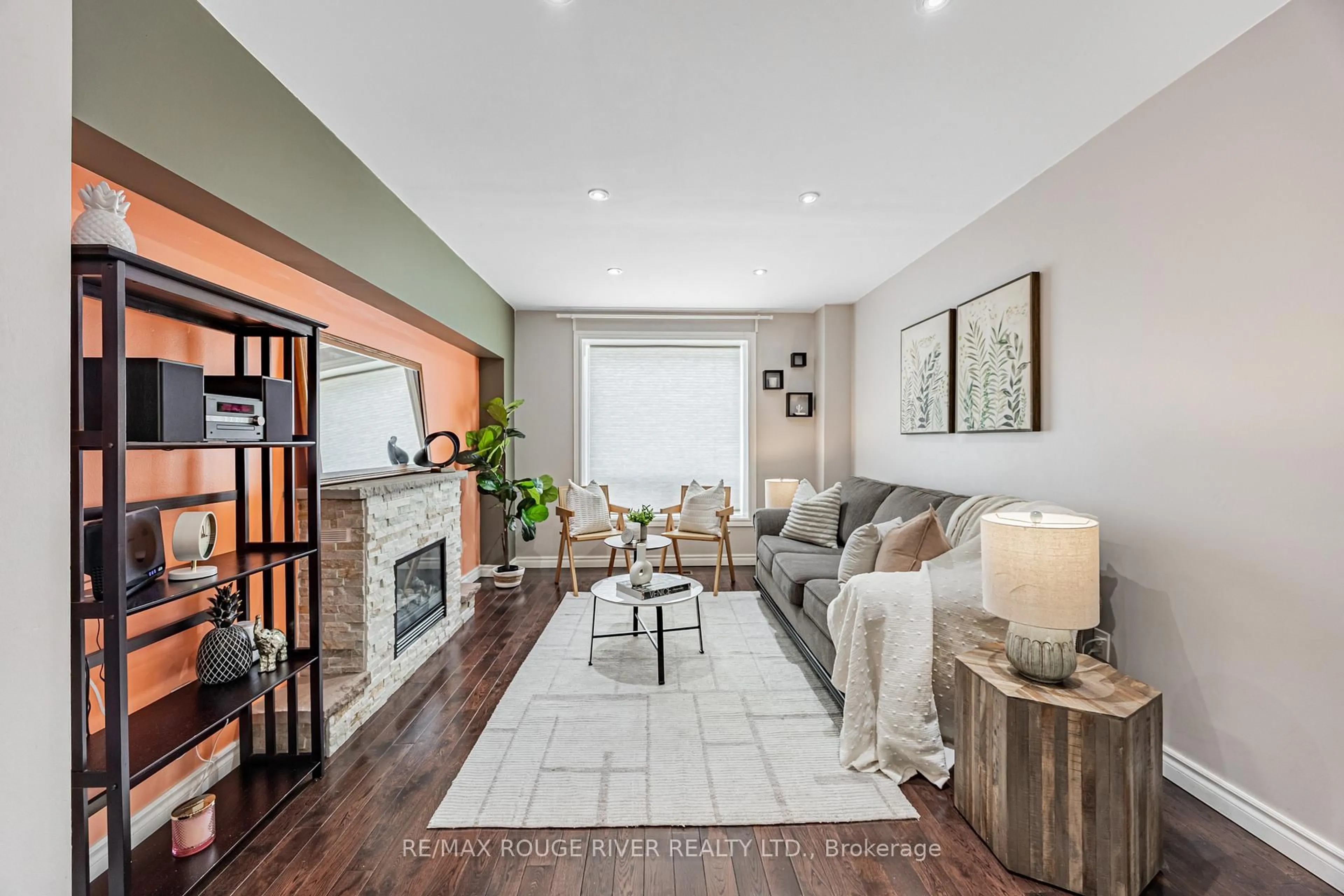 Living room with furniture, unknown for 55 Collinsgrove Rd #214, Toronto Ontario M1E 4Z2
