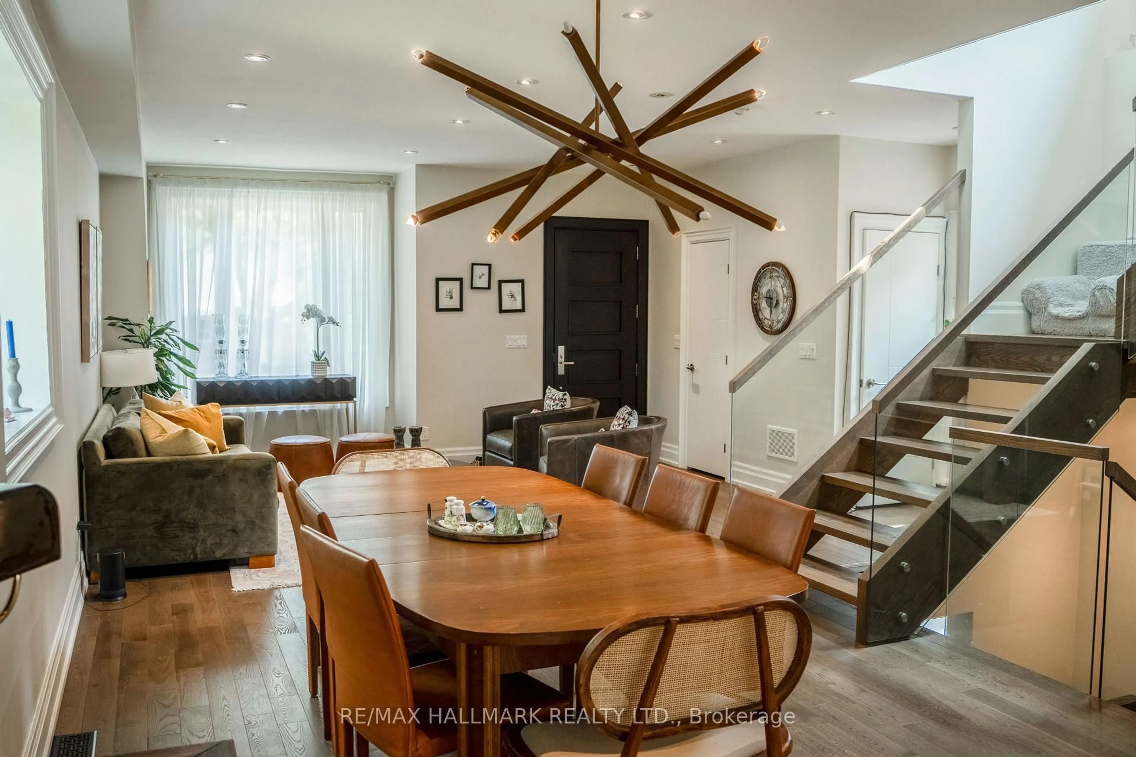 Dining room, wood/laminate floor for 344 Glebemount Ave, Toronto Ontario M4C 3V5