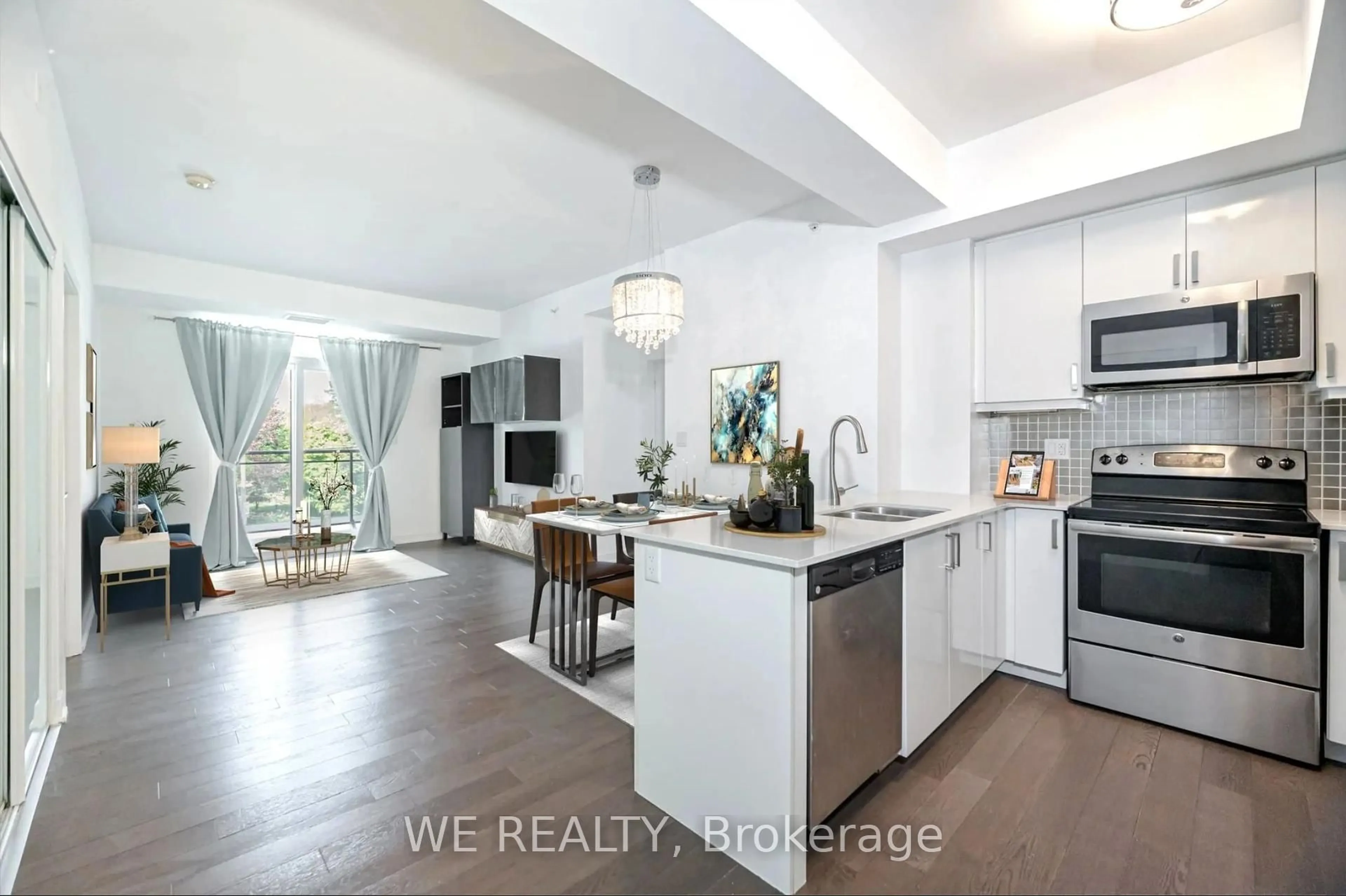 Open concept kitchen, unknown for 3560 St Clair Ave #224, Toronto Ontario M1K 0A9