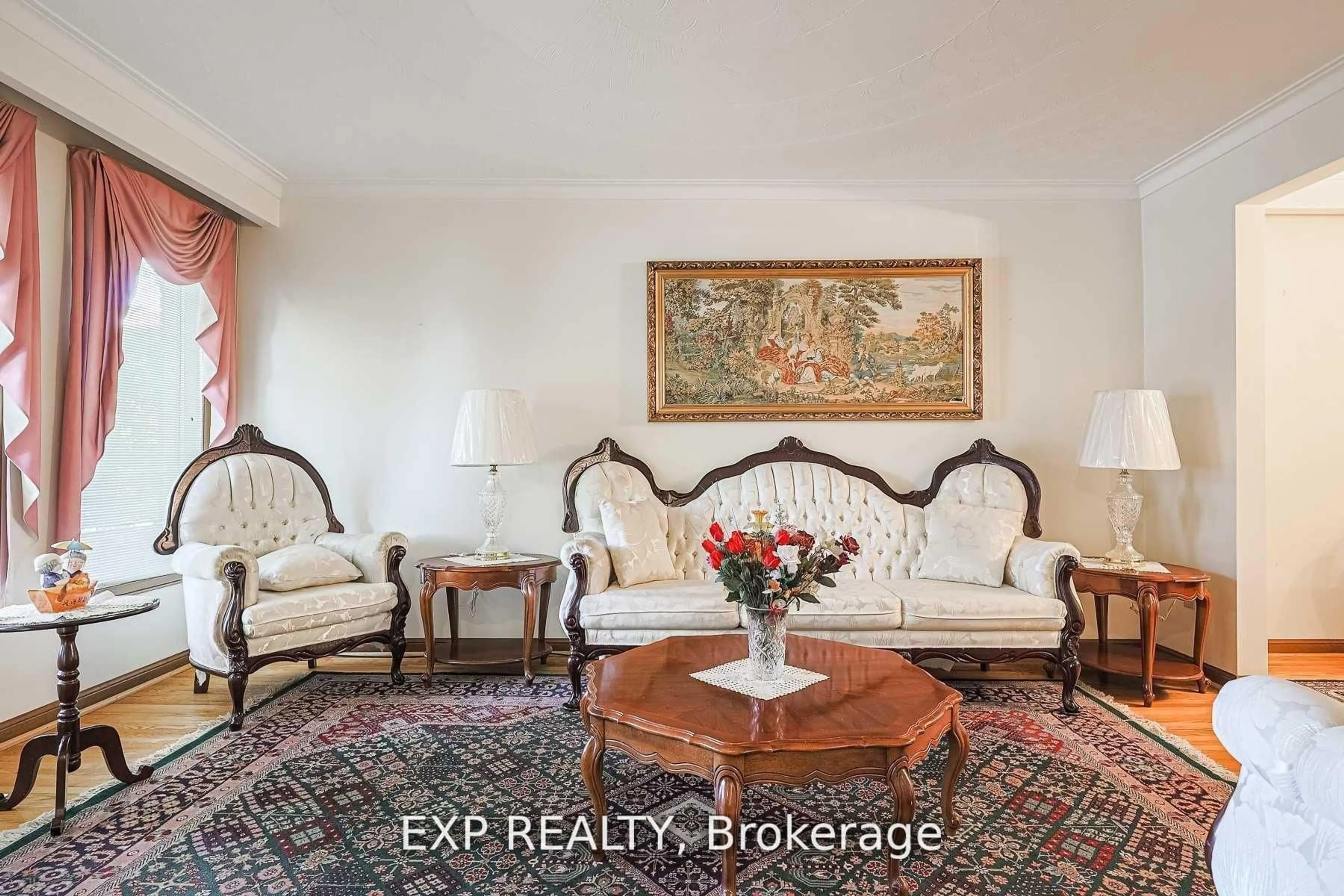 Living room with furniture, ceramic/tile floor for 285 Huntsmill Blvd, Toronto Ontario M1W 3E4