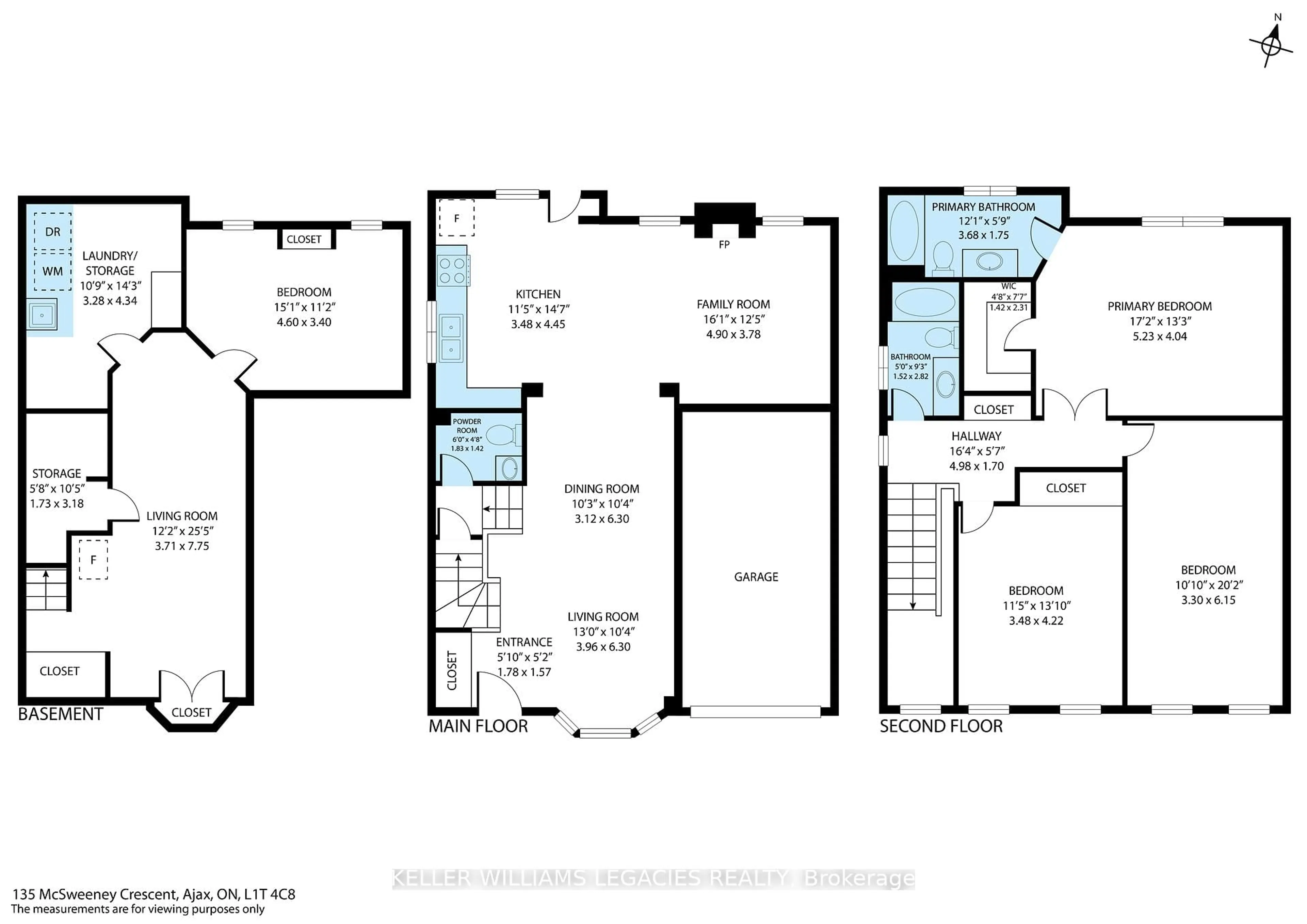 Floor plan for 135 Mcsweeney Cres, Ajax Ontario L1T 4C8