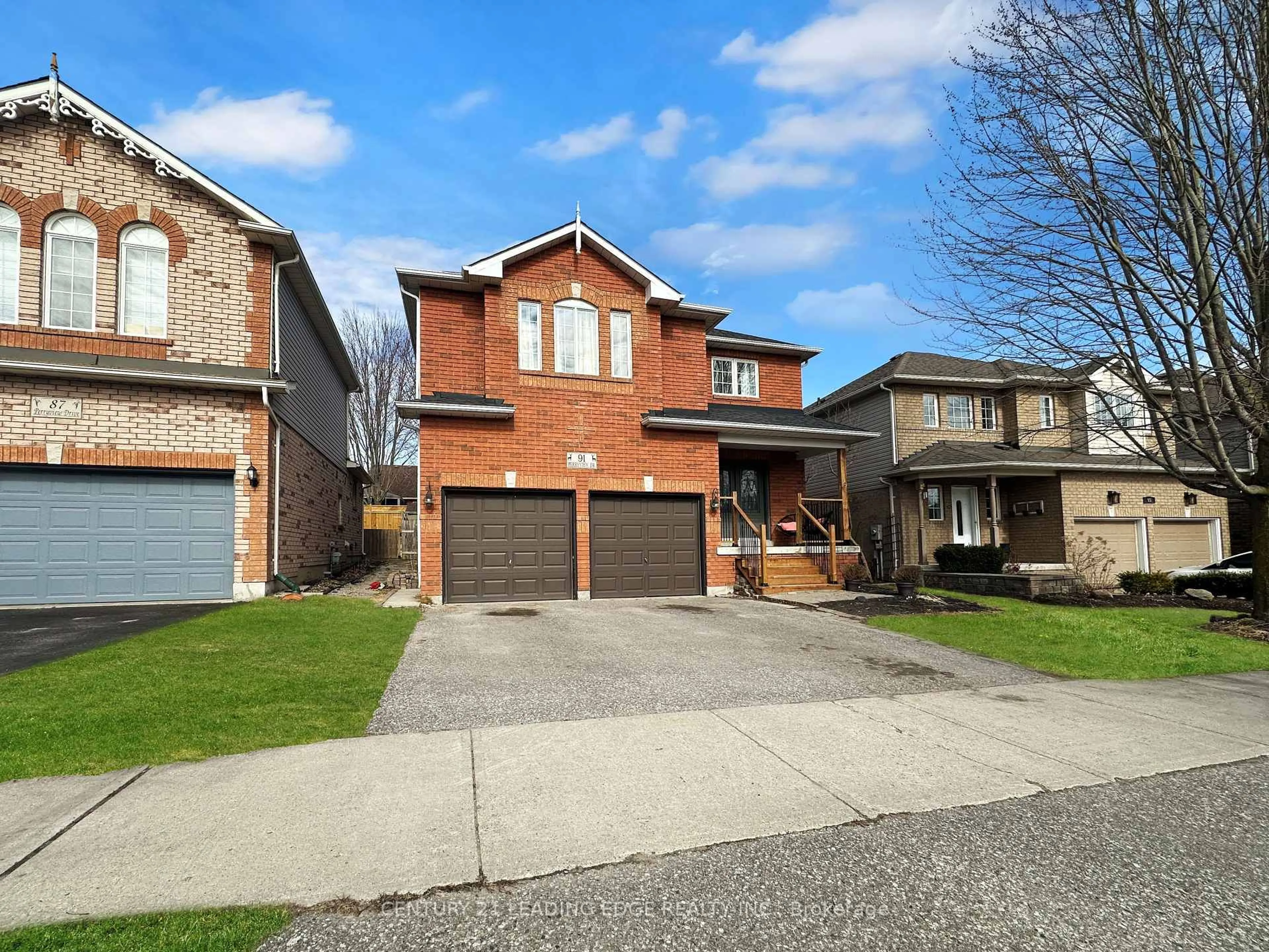 Home with brick exterior material, street for 91 Perryview Dr, Scugog Ontario L9L 1T6