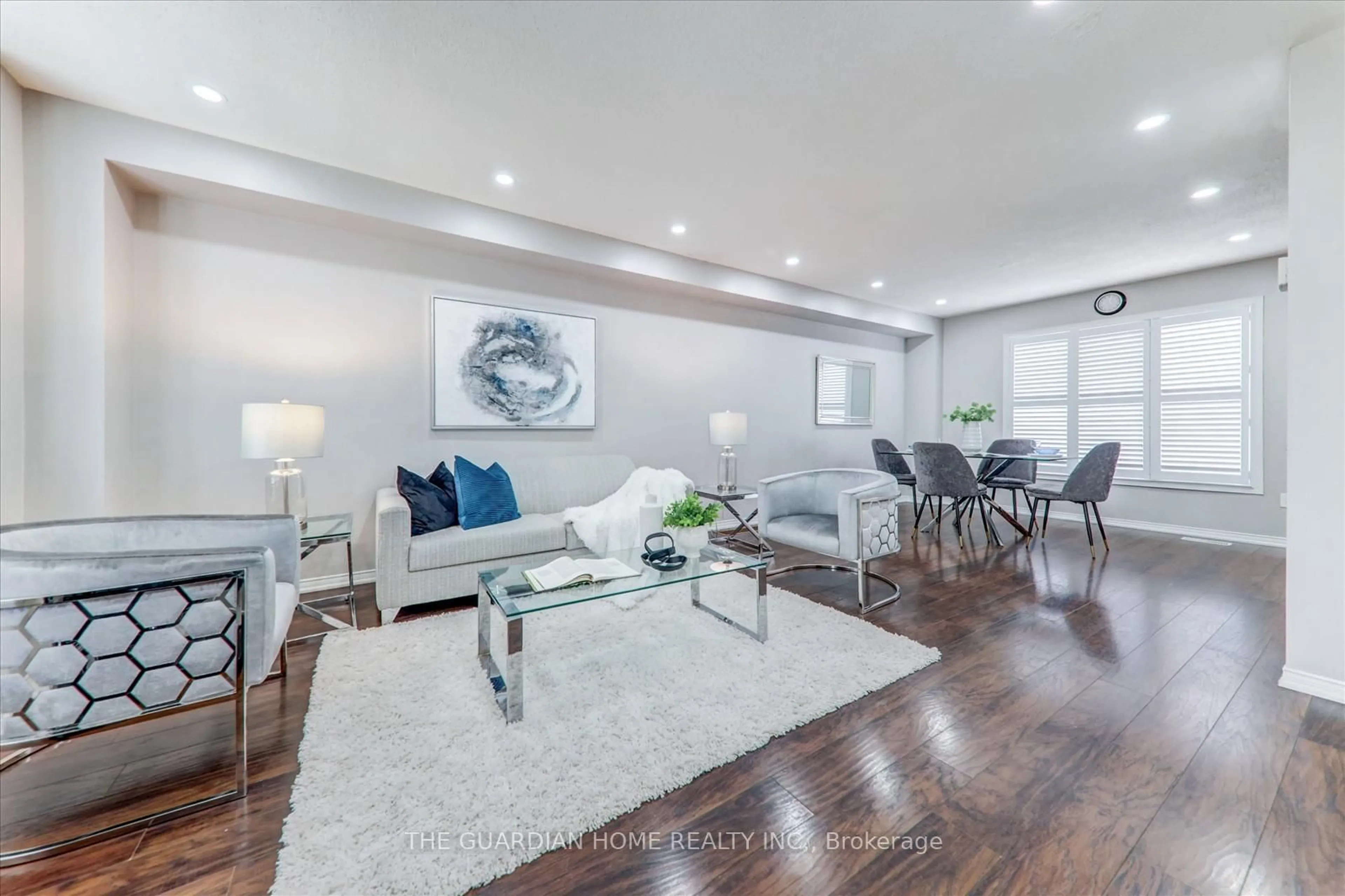 Living room with furniture, wood/laminate floor for 116 Williamson Dr, Ajax Ontario L1T 0A5
