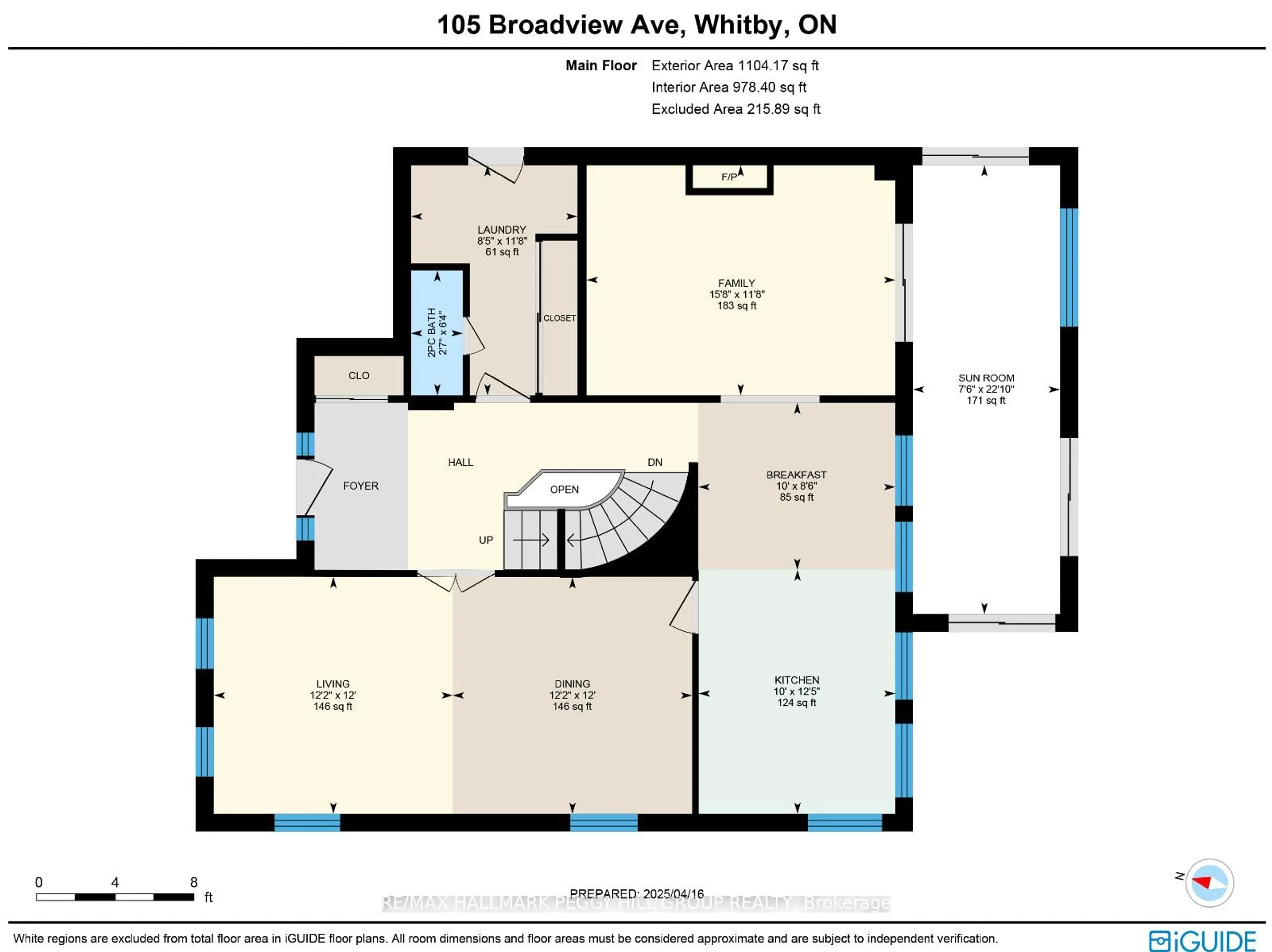 Floor plan for 105 Broadview Ave, Whitby Ontario L1N 2G6