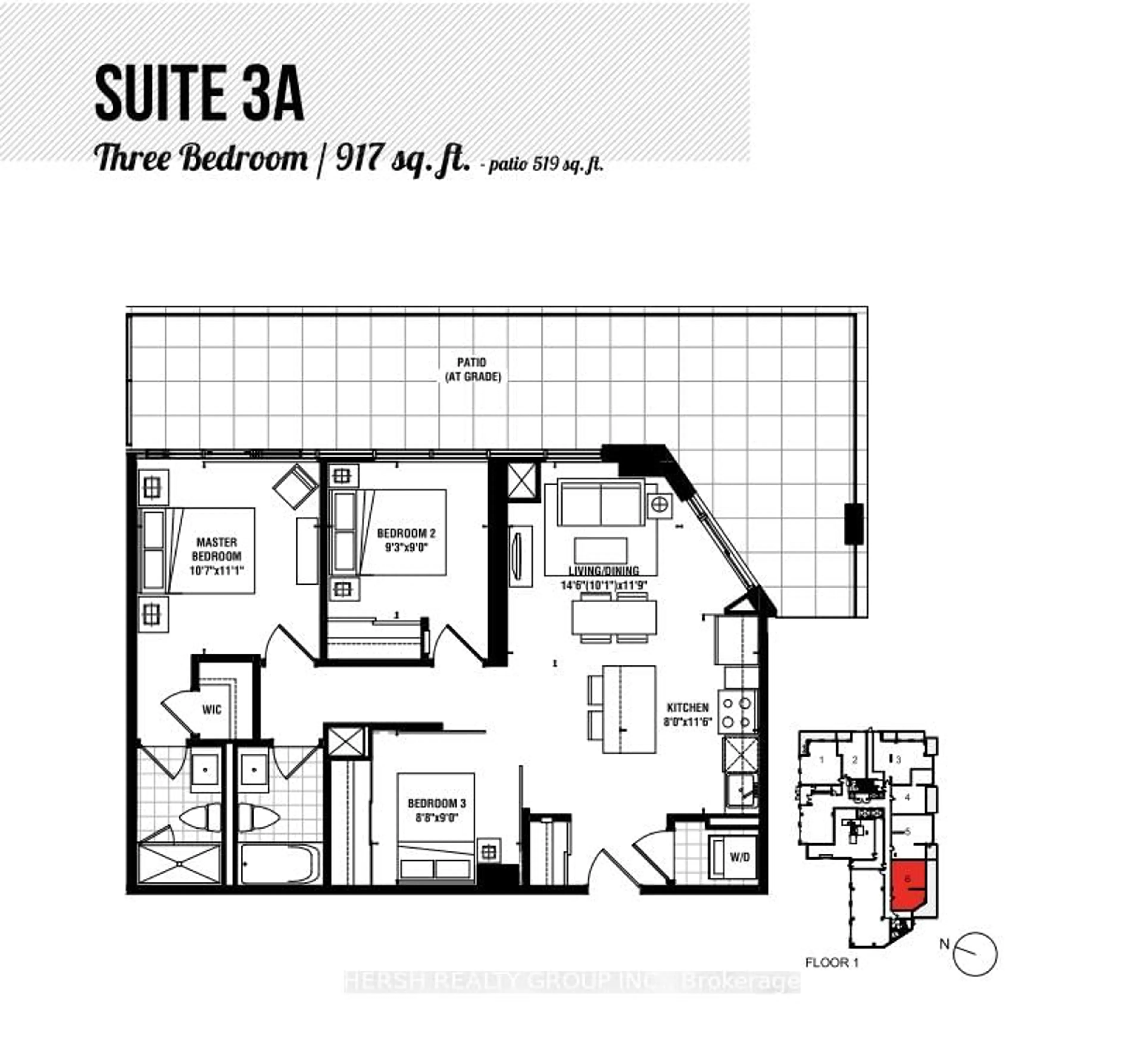 Floor plan for 10 Meadowglen Pl #106, Toronto Ontario M1G 0A8
