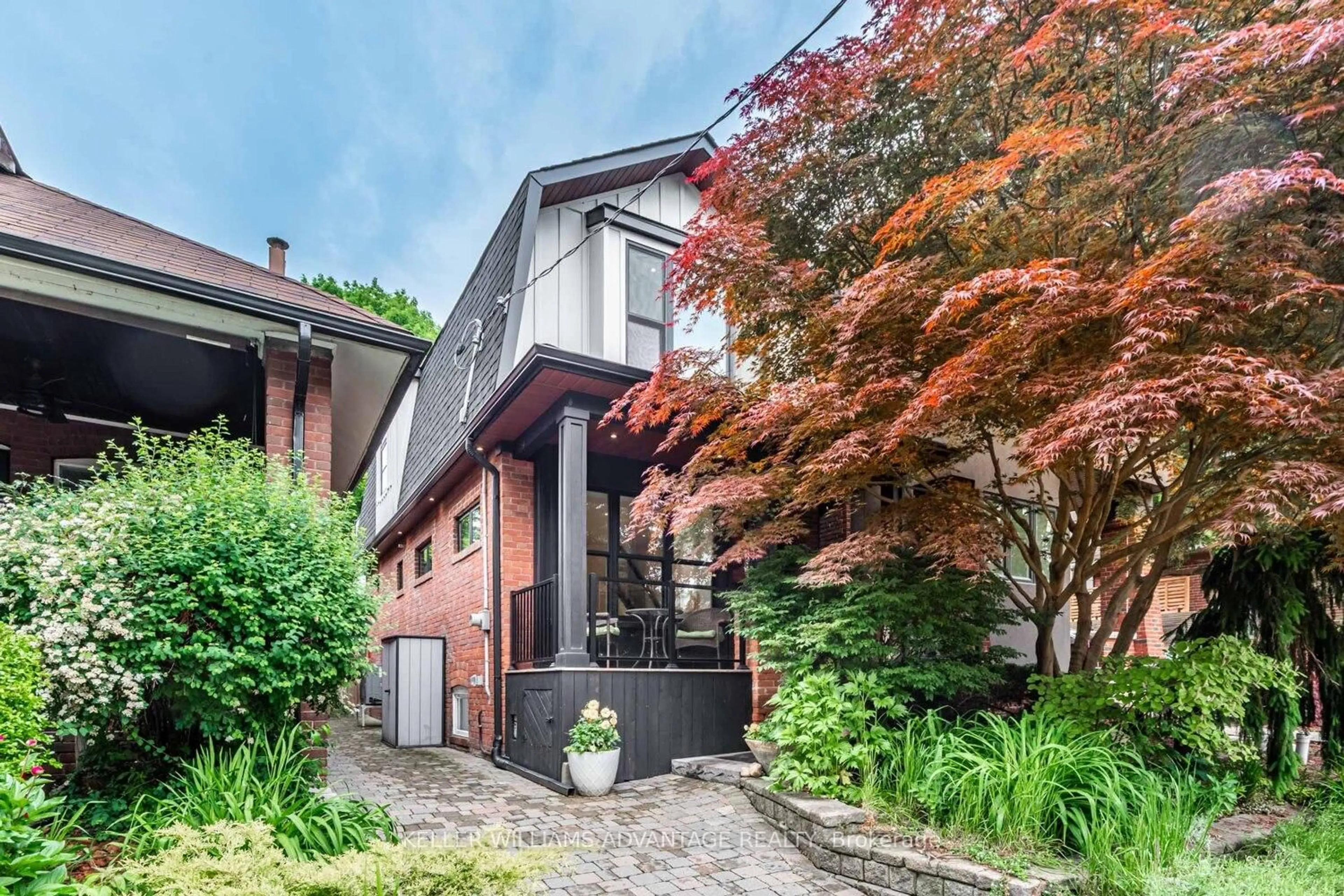 Home with brick exterior material, street for 3 Edgewood Gdns, Toronto Ontario M4L 3H4