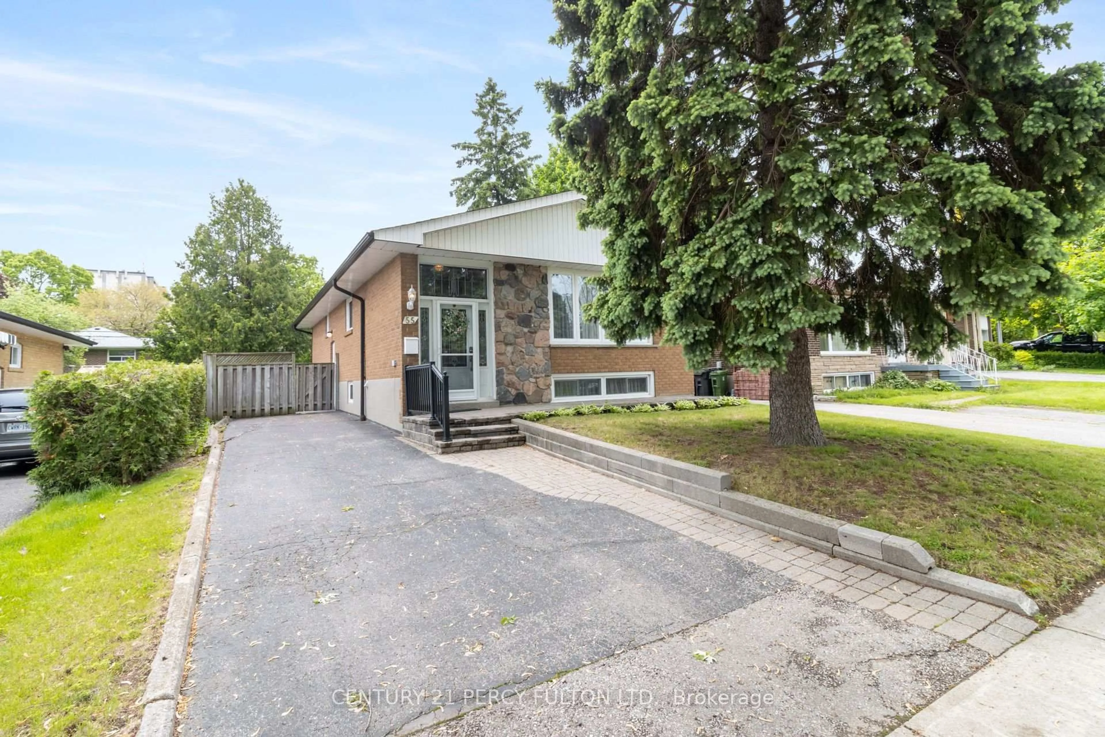 Home with brick exterior material, street for 55 Rochman Blvd, Toronto Ontario M1H 1S1