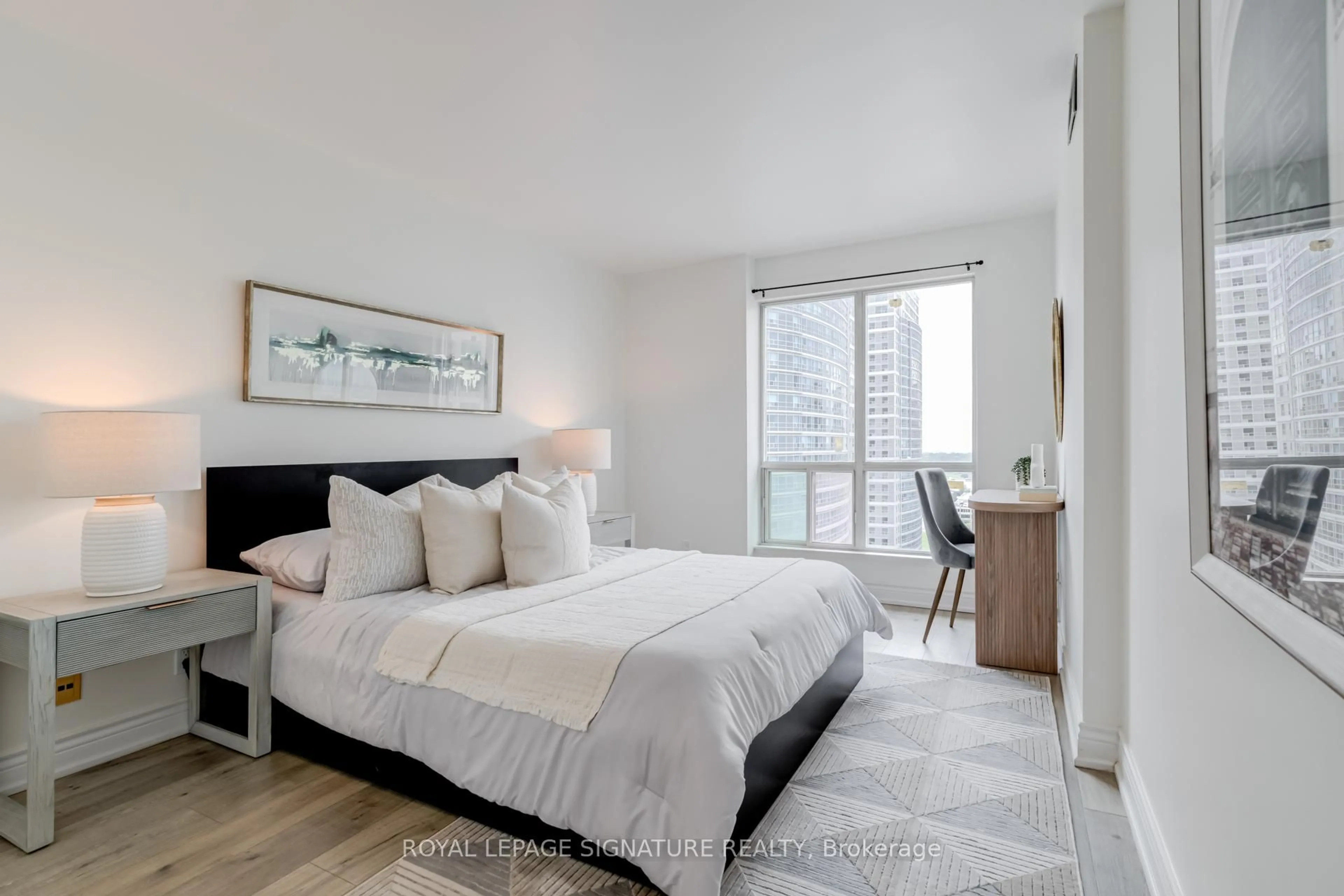 Bedroom with bed, unknown for 18 Lee Centre Dr #2203, Toronto Ontario M1H 3H5