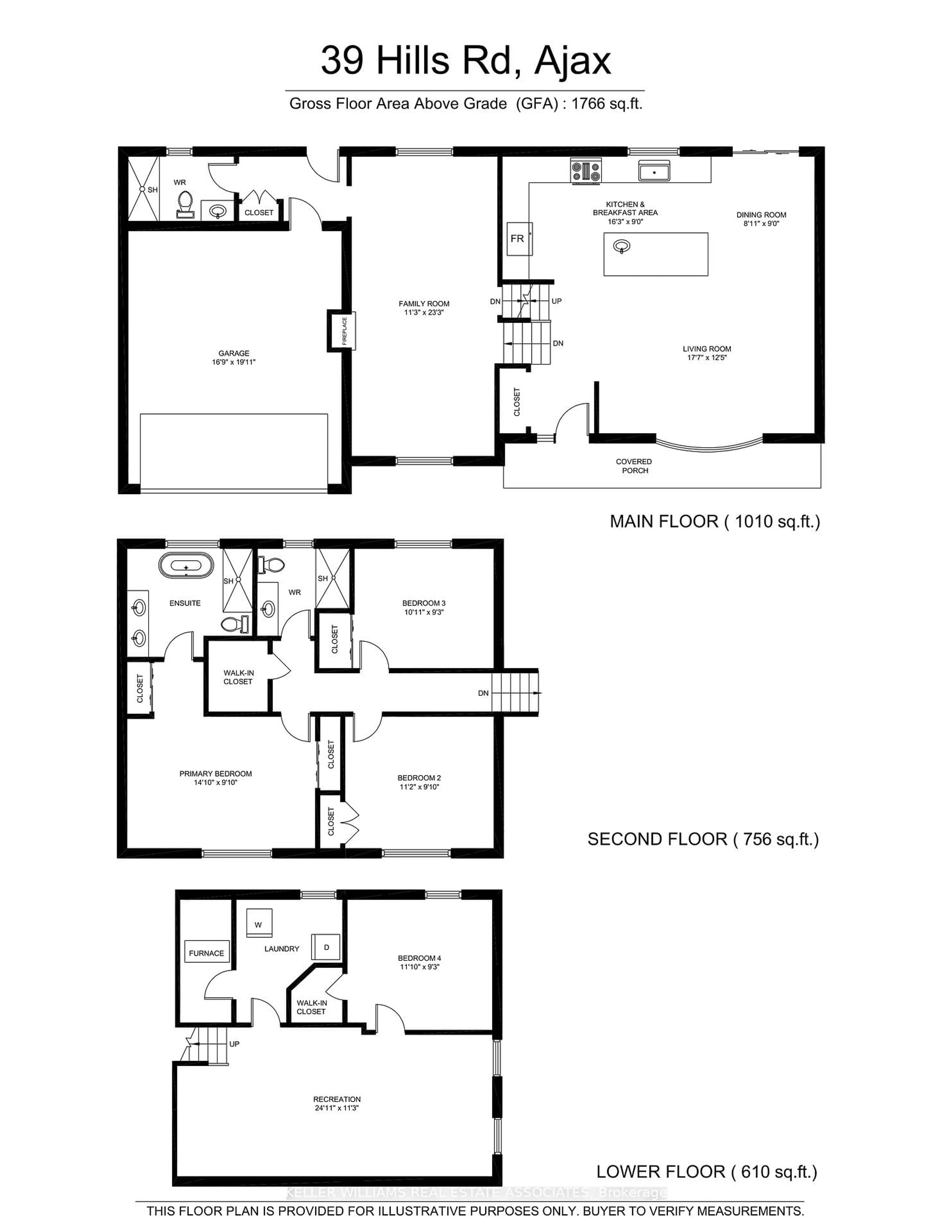 Floor plan for 39 Hills Rd, Ajax Ontario L1S 2W2