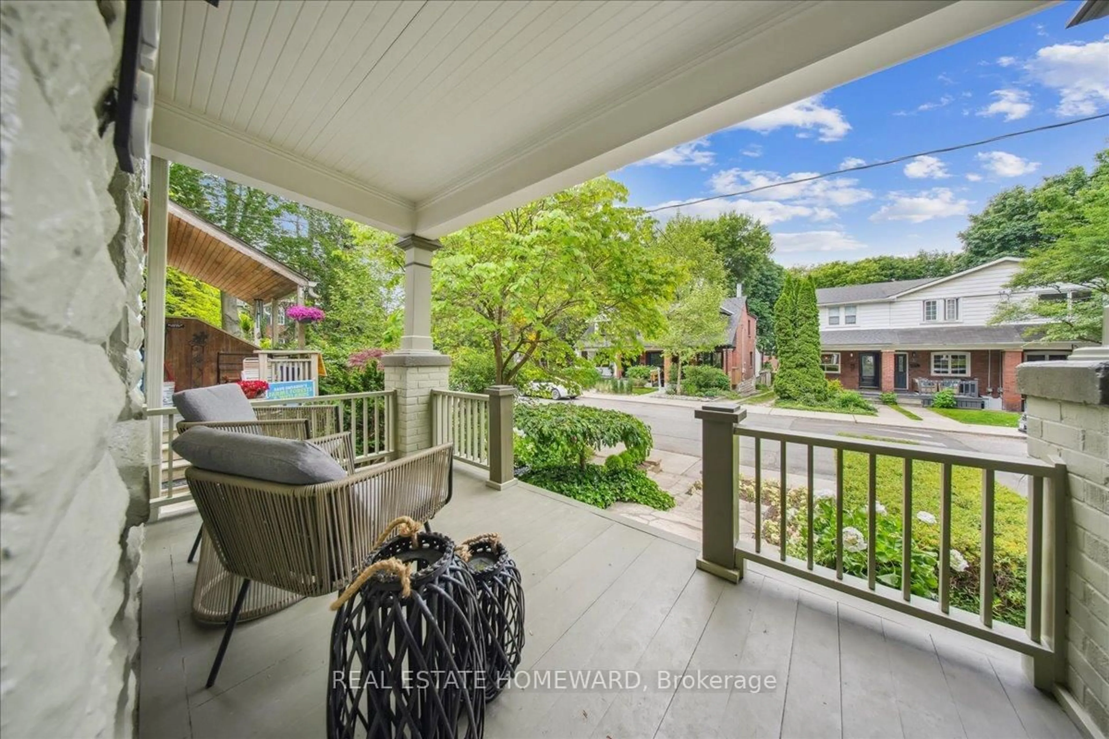 Patio, street for 98 Sparkhall Ave, Toronto Ontario M4K 1G8