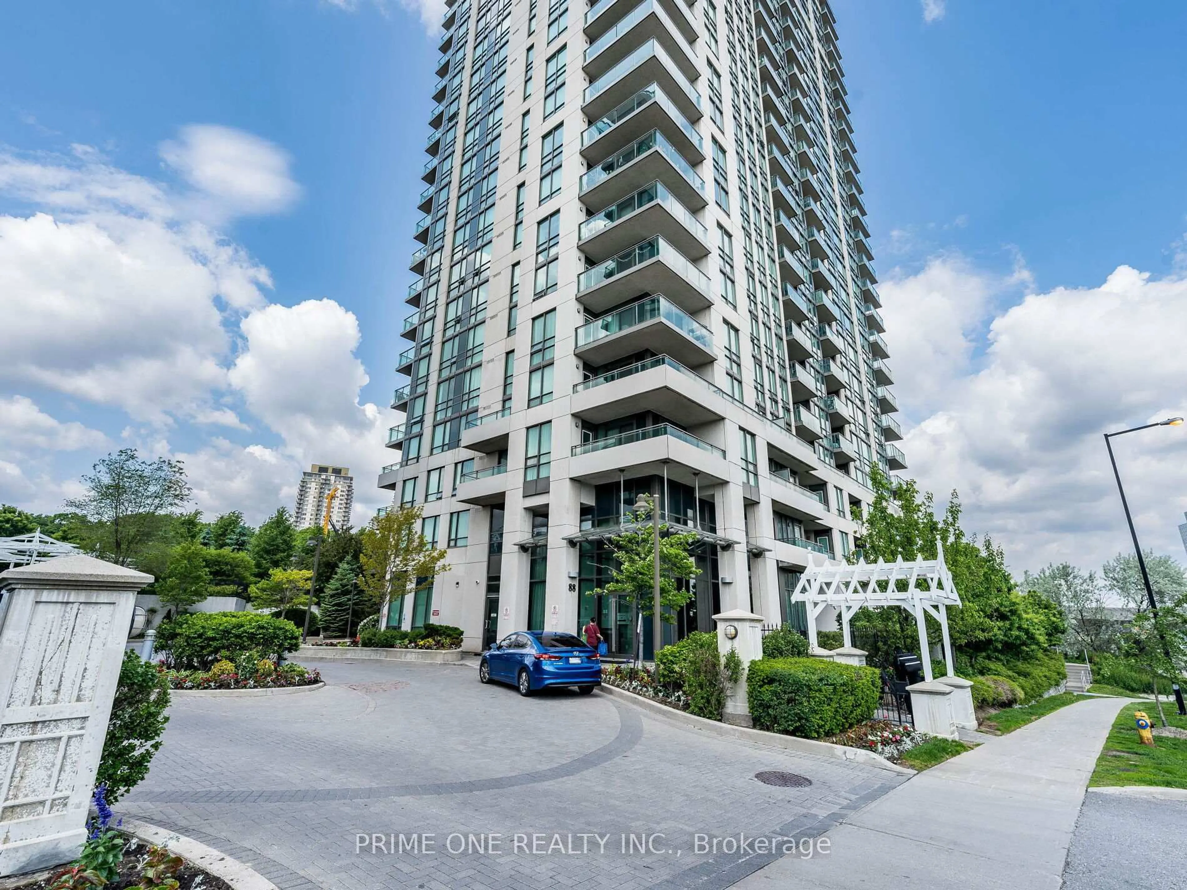 A pic from outside/outdoor area/front of a property/back of a property/a pic from drone, unknown for 88 Grangeway Ave #2902, Toronto Ontario M1H 0A2