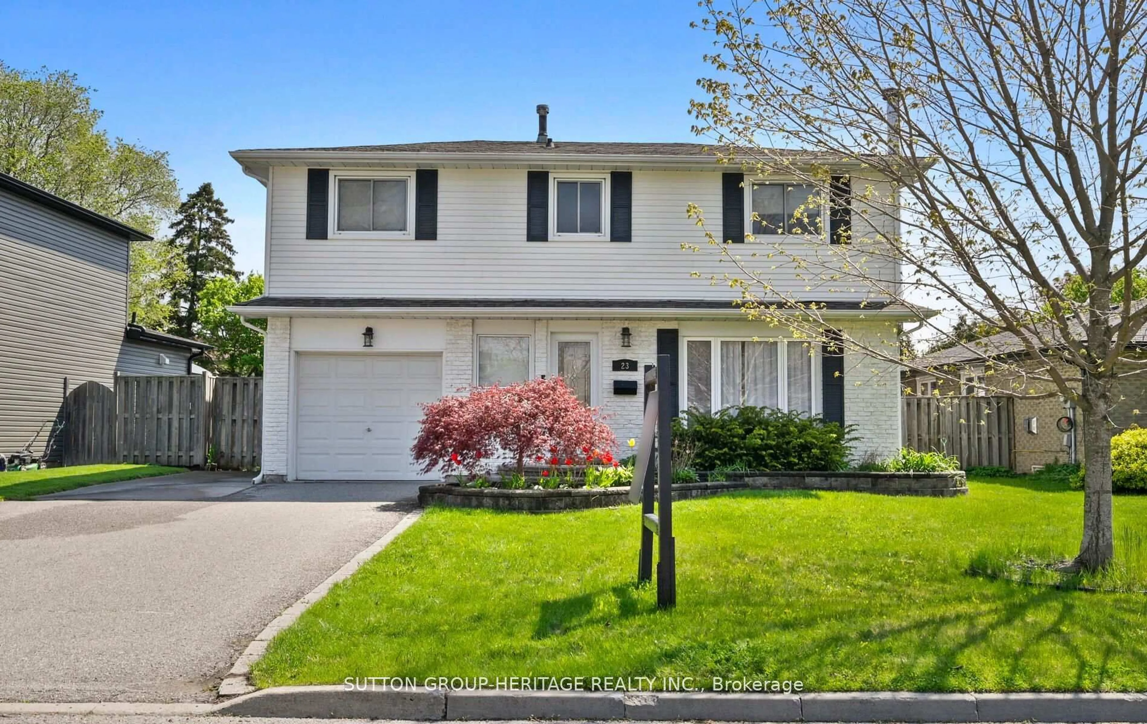 Home with vinyl exterior material, street for 23 Agate Rd, Ajax Ontario L1S 3J7
