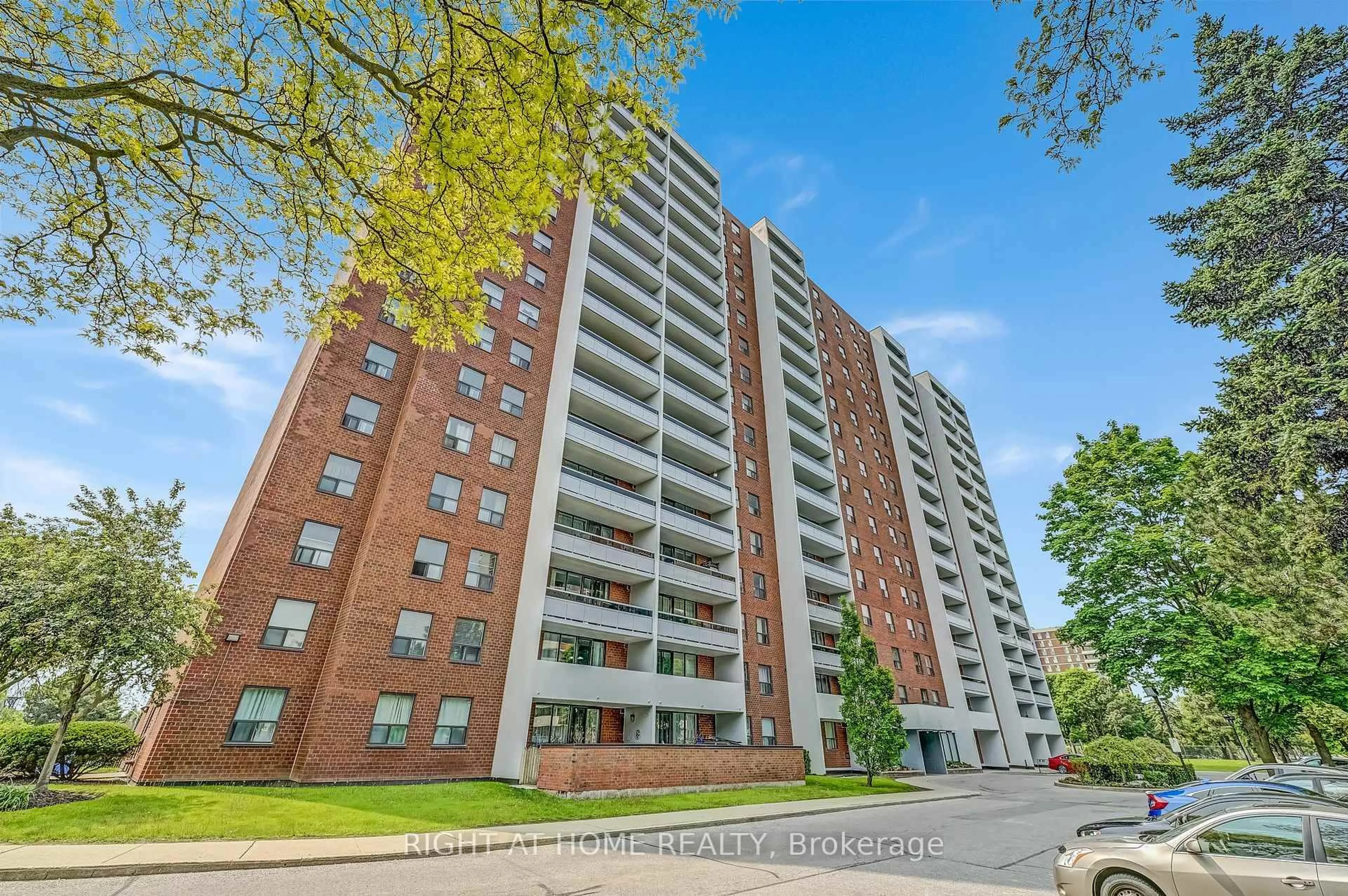 A pic from outside/outdoor area/front of a property/back of a property/a pic from drone, unknown for 1250 Bridletowne Circ #901, Toronto Ontario M1W 2V1
